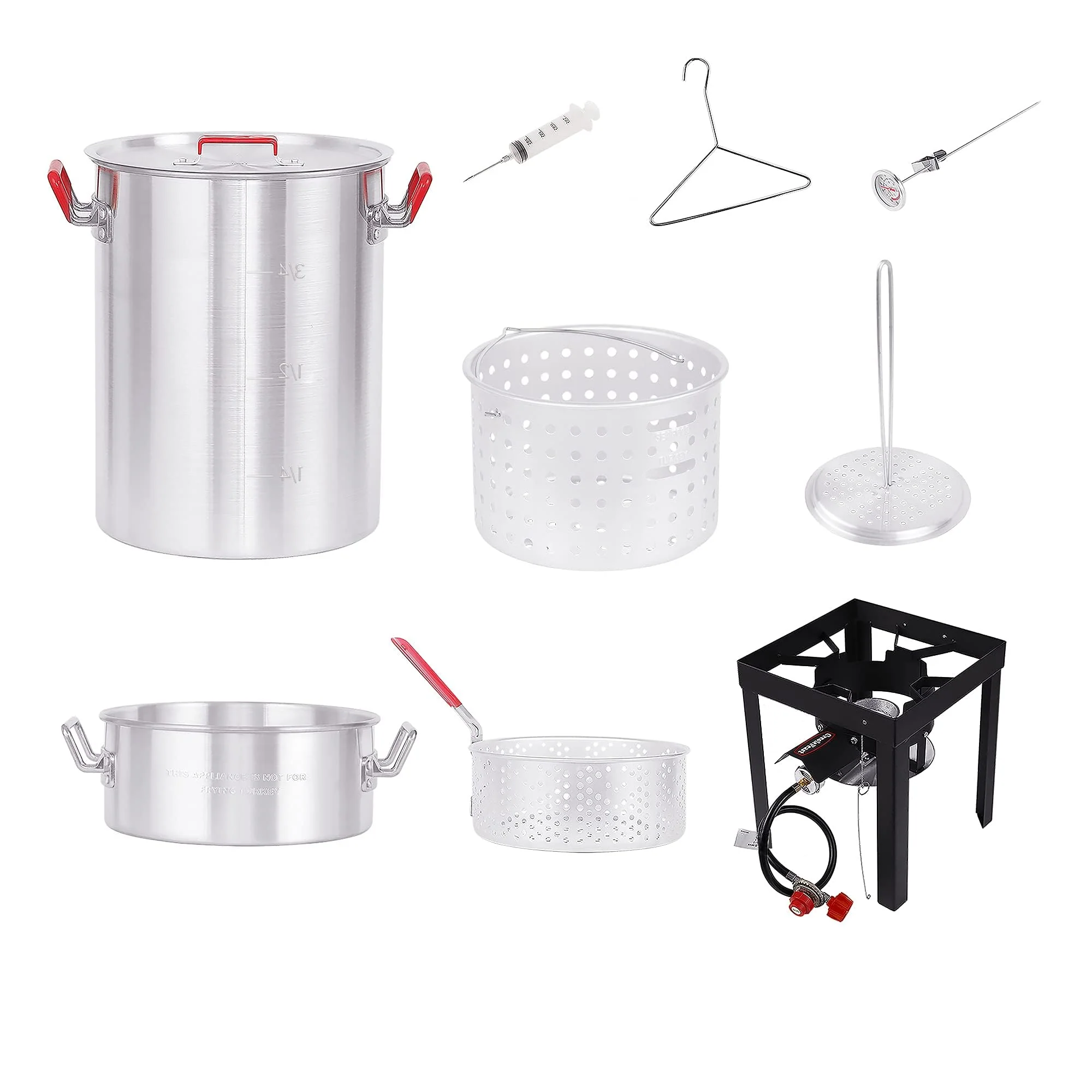 CreoleFeast Fish Fryer Boiler Steamer Set for Outdoor