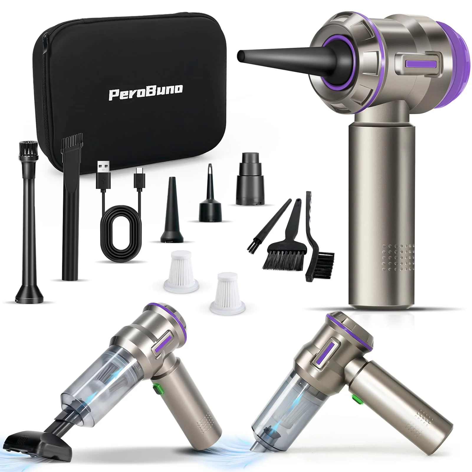 PeroBuno Air Duster for PC. 200000RPM Compressed Air Blower