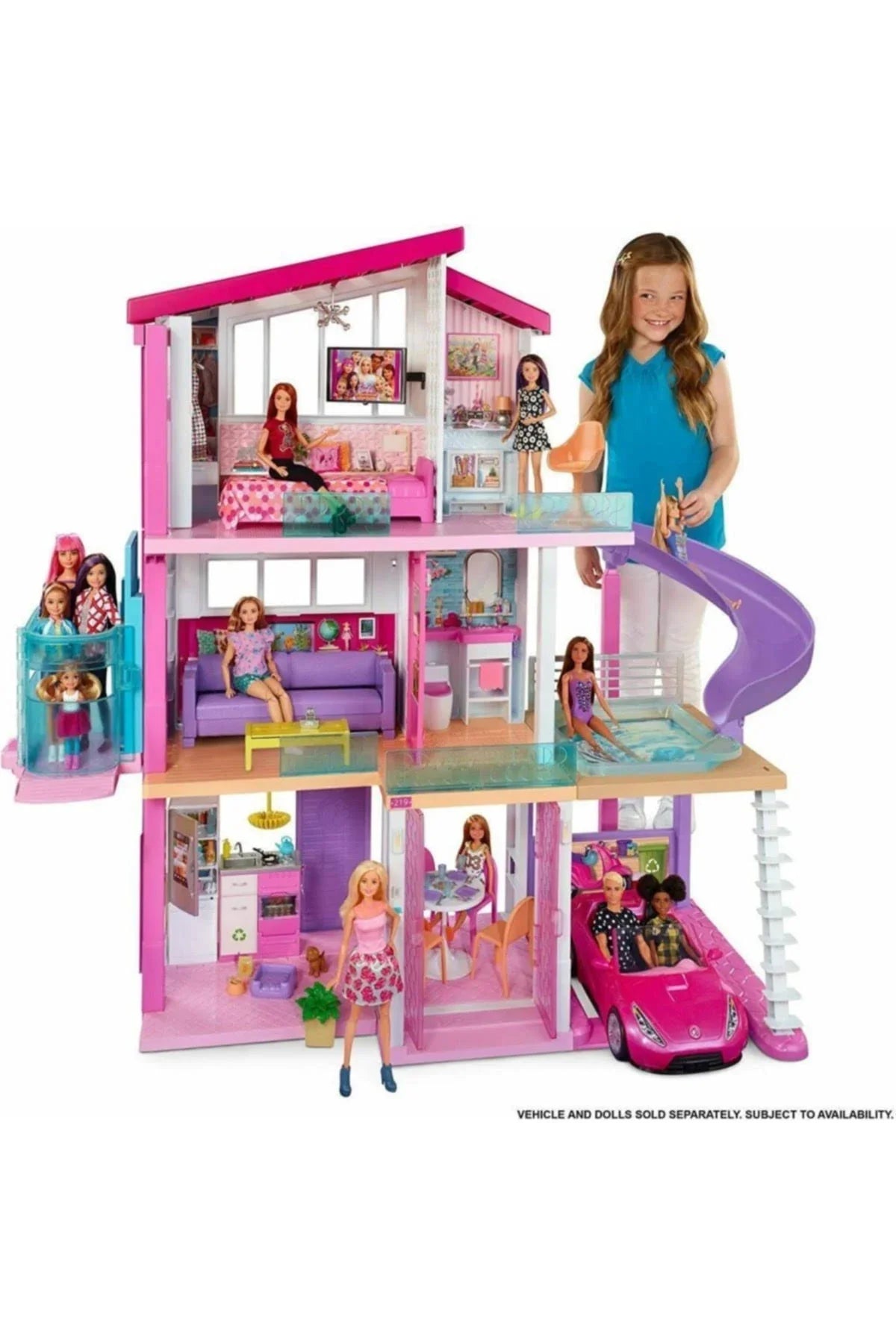 Barbie Dreamhouse Dollhouse with Wheelchair Accessible Elevator - MadeInUSA