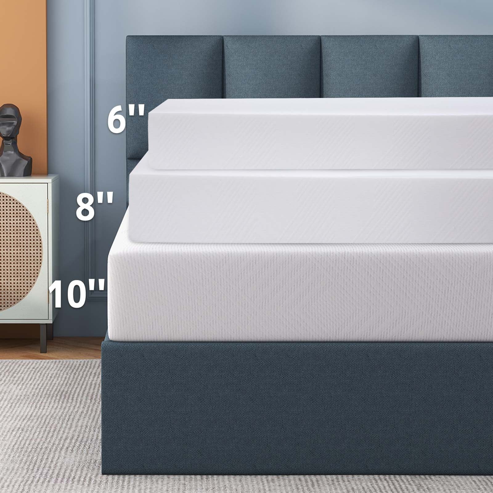 Inch Memory Foam Mattress Green Tea Mattress Medium Firm.Twin