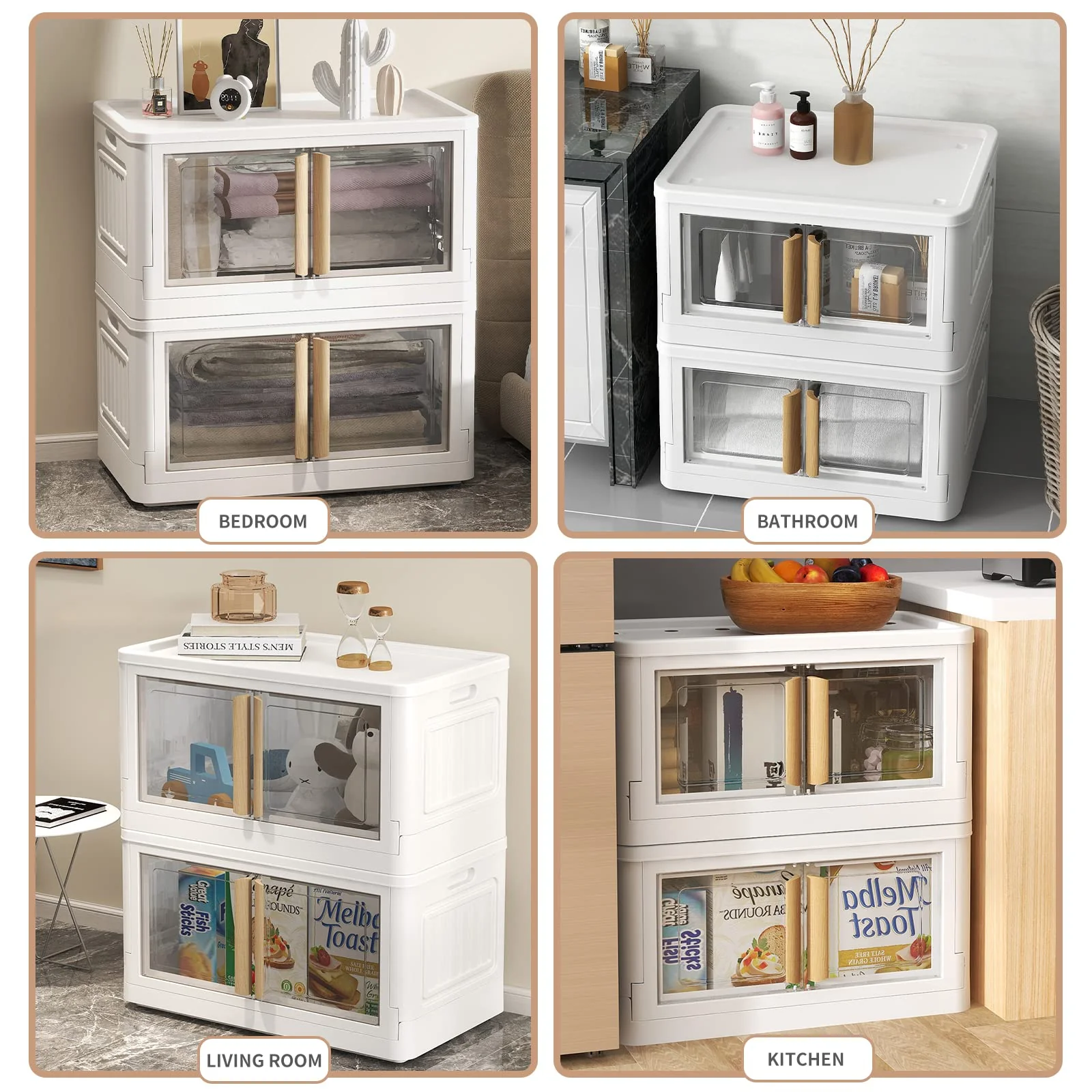 KHNR 5 Packs 78 Quart Plastic Storage Bin with lids