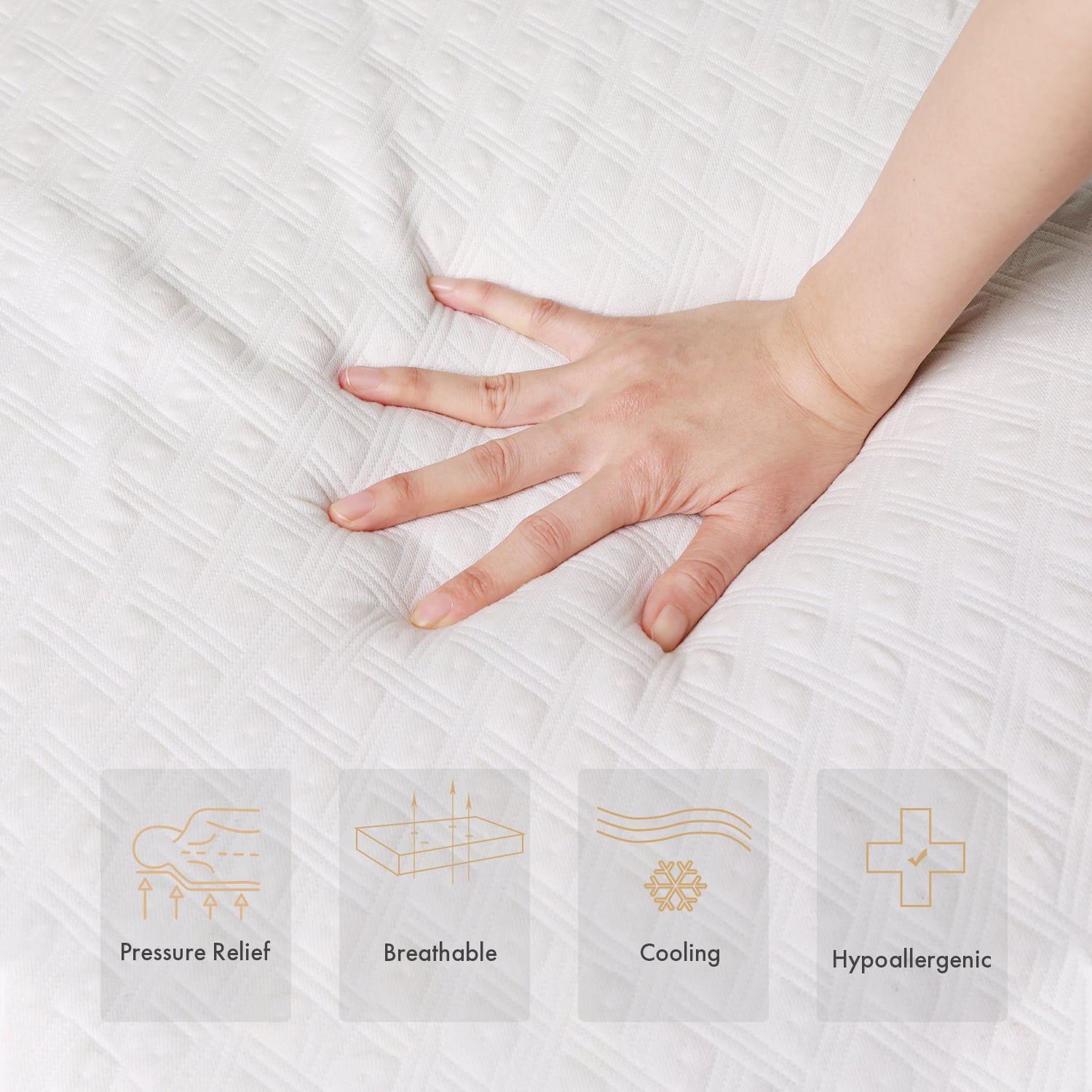 Mattress. 8 Gel Memory Foam Mattress with Removable Cover Mattress in a Box Medium Firm Mattress