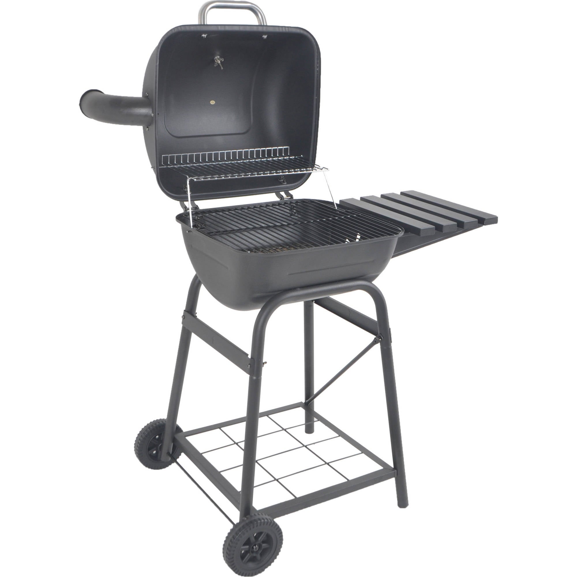 26 Mini Barrel Charcoal Grill with Side Shelf. Black. CBC1760W