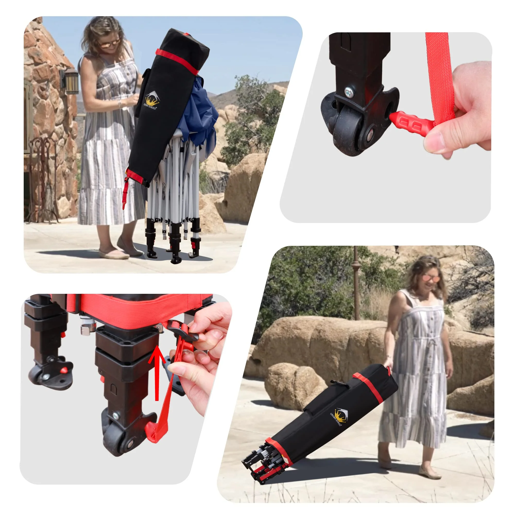 Crown Shades 10x10 Pop up Outside Canopy with Wheeled Carry Bag