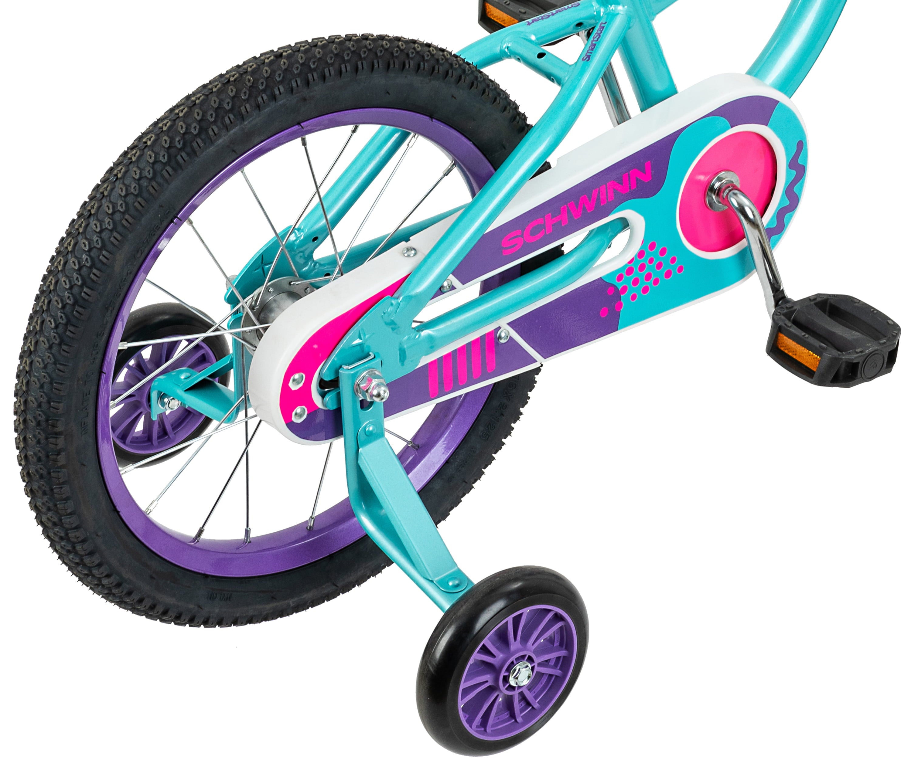 16-in. Breeze Girls Kids Bike with Basket. Teal & Purple
