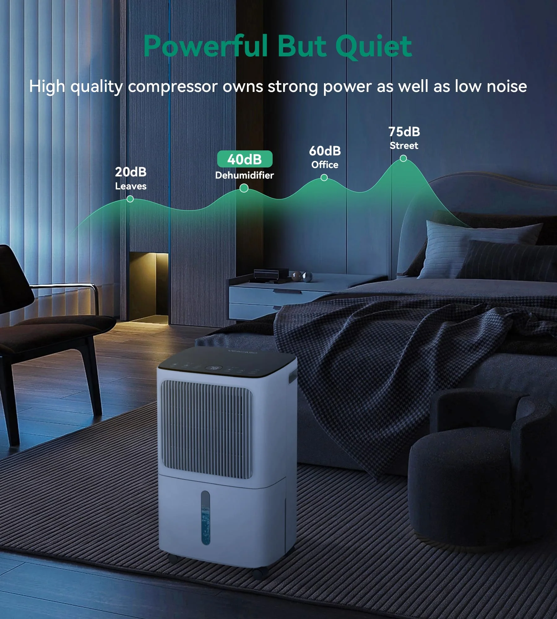 VEAGASO 30 Pint Dehumidifiers for Home with Drain Hose