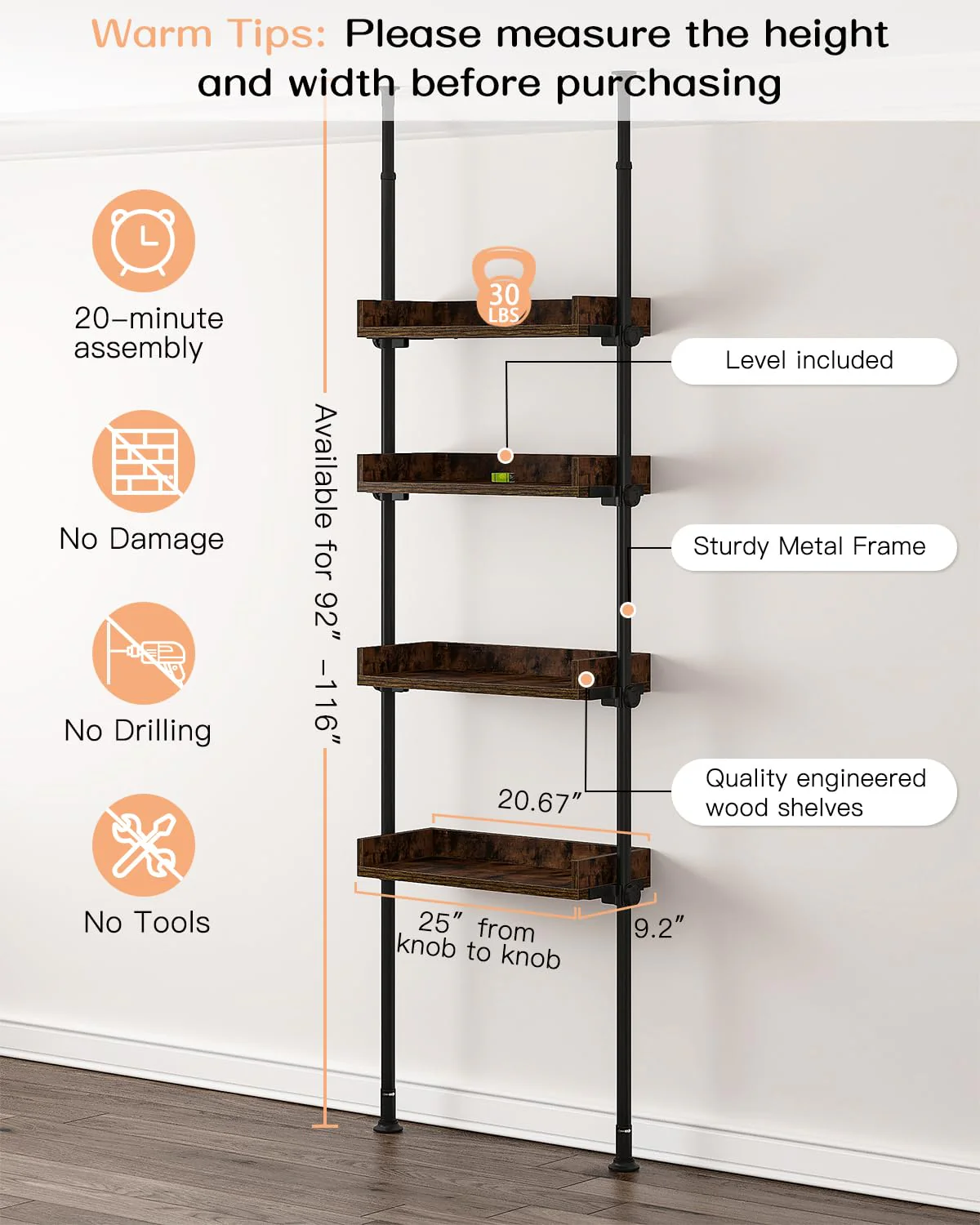 ALLZONE Bathroom Organizer. Over The Toilet Storage