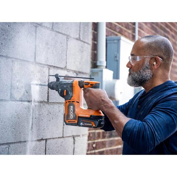 18V Brushless Cordless 1 in. SDS-Plus Rotary Hammer with 18V Lithium-Ion 4.0 Ah Battery