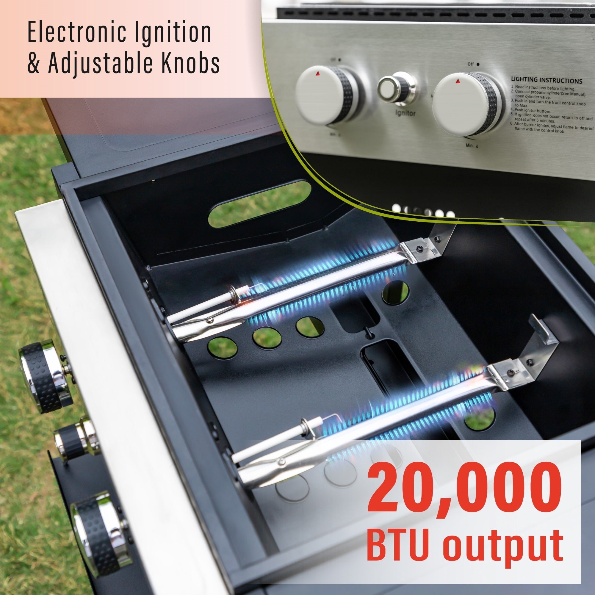 2-Burner Gas Grill and Griddle Combo with Wheels