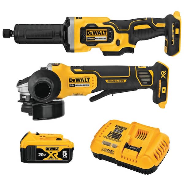 20V MAX XR Cordless Grinder 2 Tool Combo Kit with 4.5 in. Grinder. 1-1/2 in. Die Grinder. and (1) 5.0Ah Battery-Instock