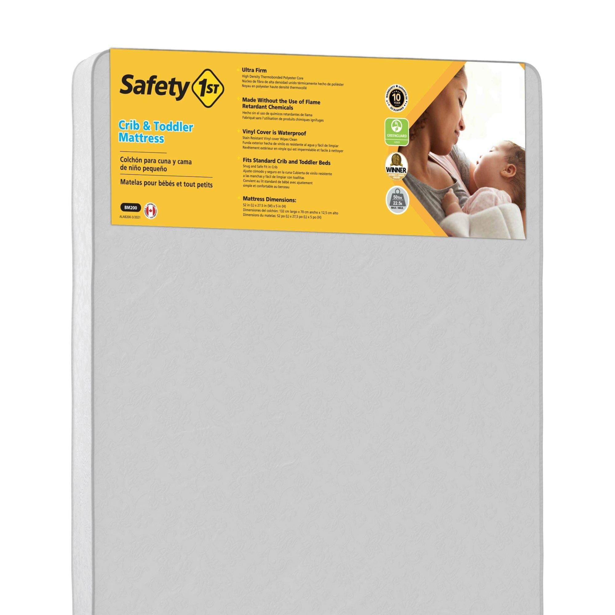 1st Sweet Dreams 5 Crib & Toddler Mattress with Waterproof Cover| Greenguard Gold Certified