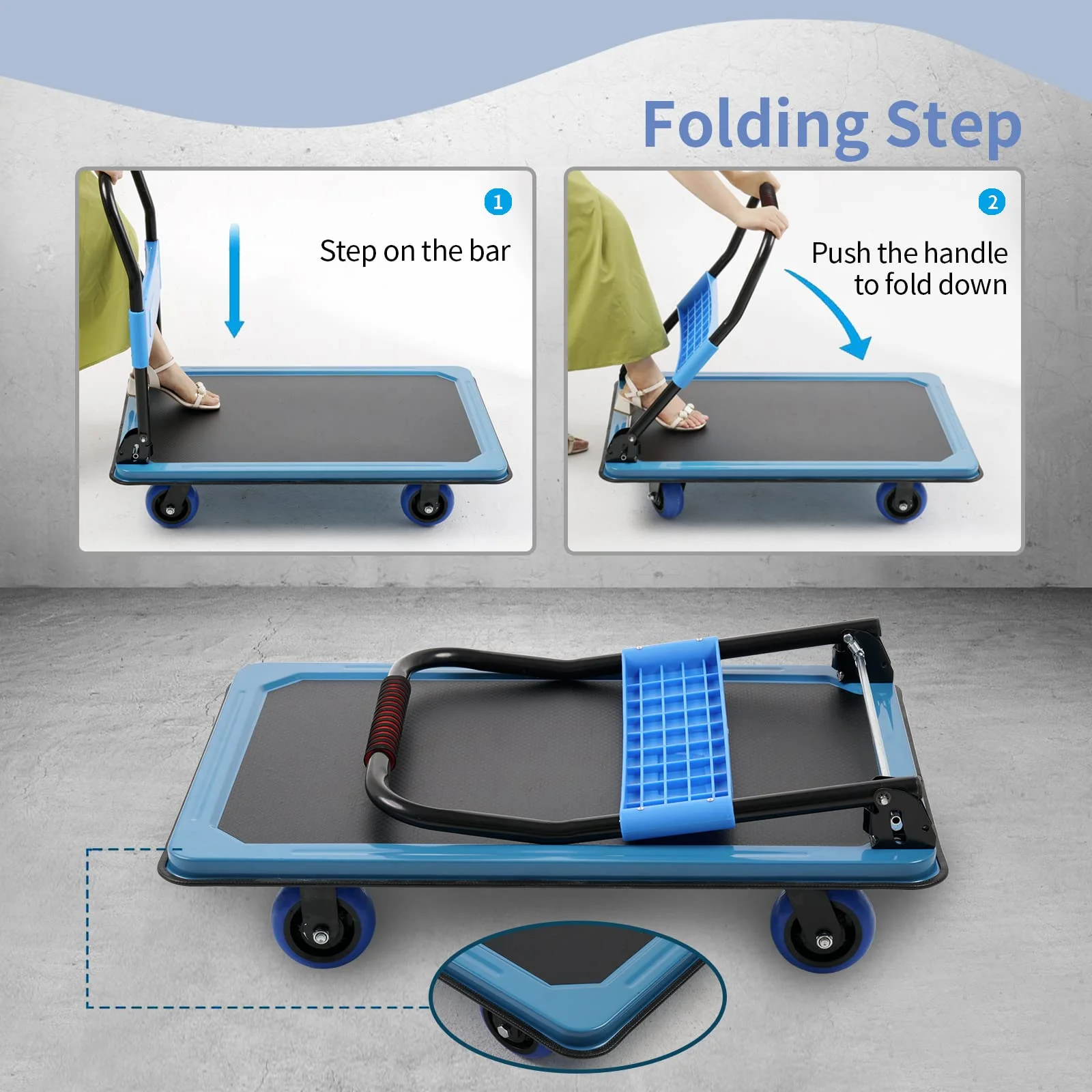 Lomive Platform Truck. 1100Lbs Hand Truck Push Cart Dolly