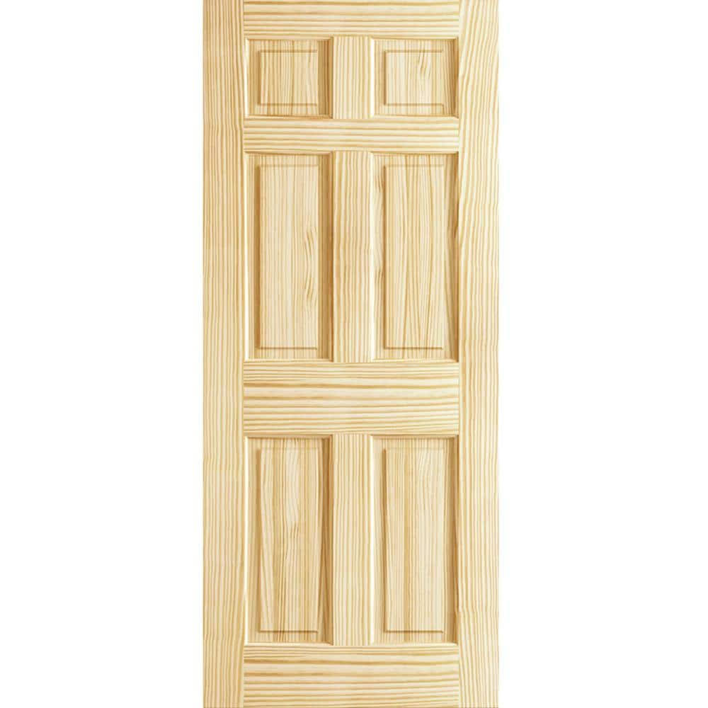Kimberly Bay 6-Panel Colonial Solid Pine Unfinished Interior Door Slab 1-3/8 in. x 28 in. x 80 in.