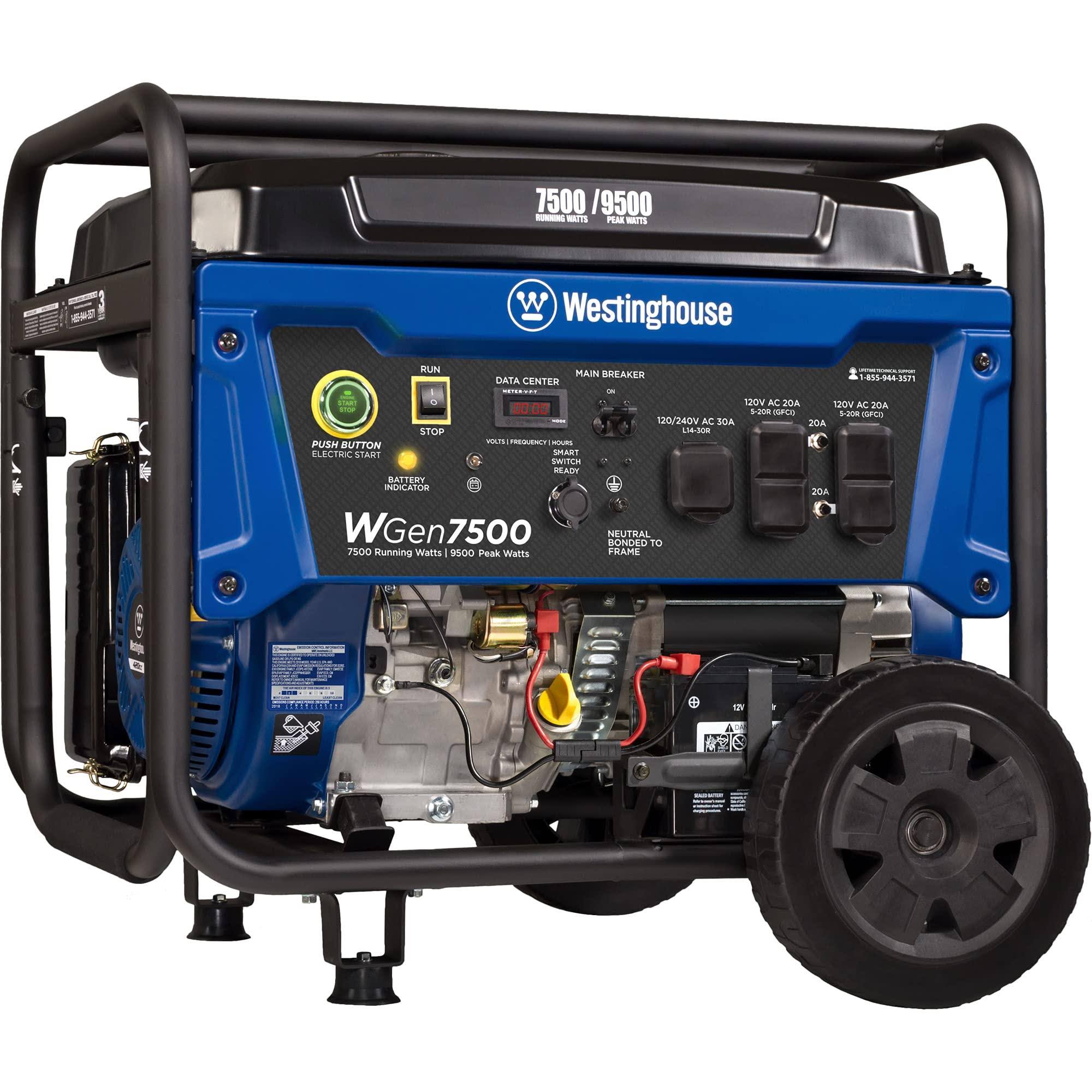 Westinghouse WGen7500 Portable Generator with Remote Electric Start