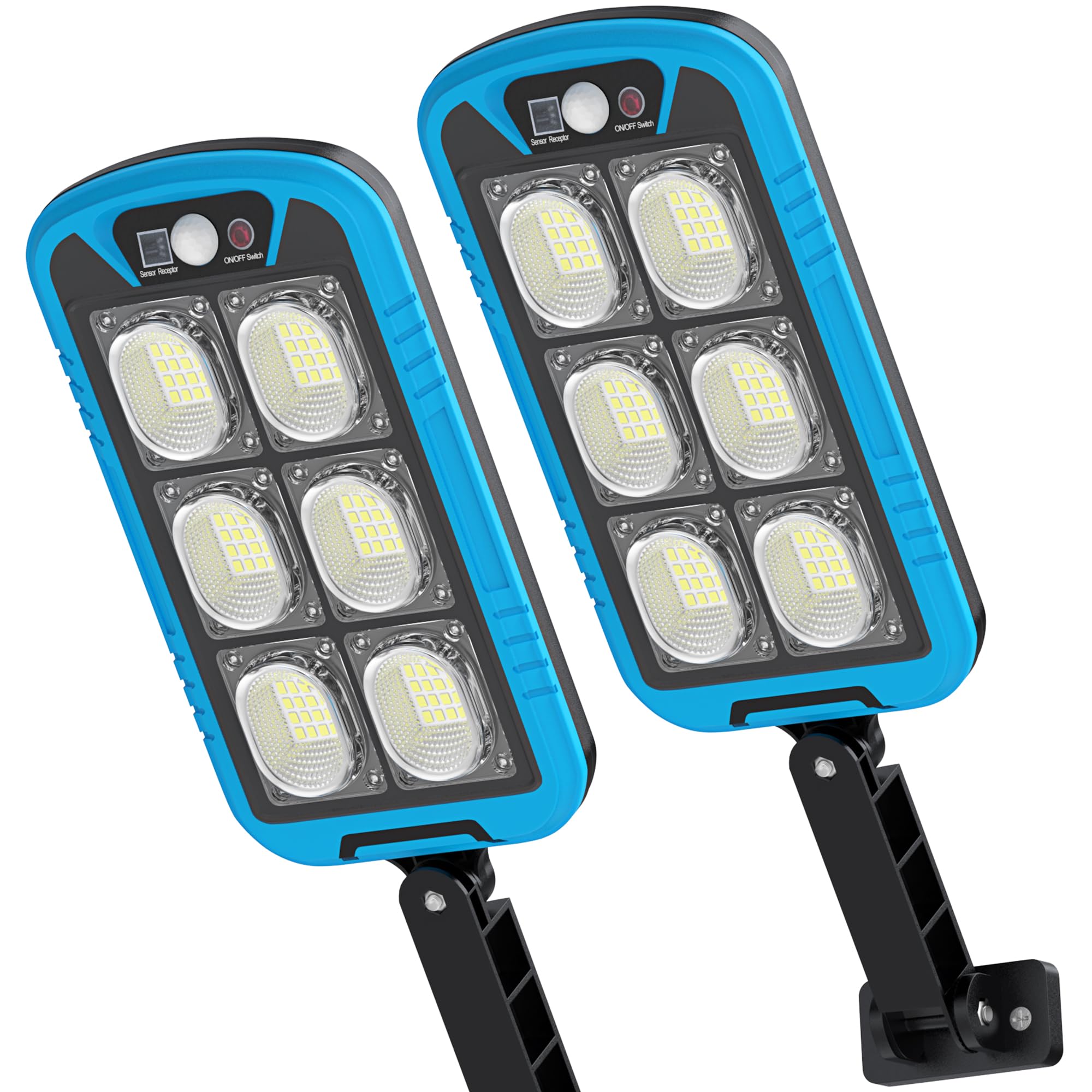 Solar Lights Outdoor - S150XLM Solar Lights for Outside Motion Sensor, 7000K Solar Street Light Dusk to Dawn, IP66 Waterproof LED Solar Light for Yard, Parking lot (2Pack)