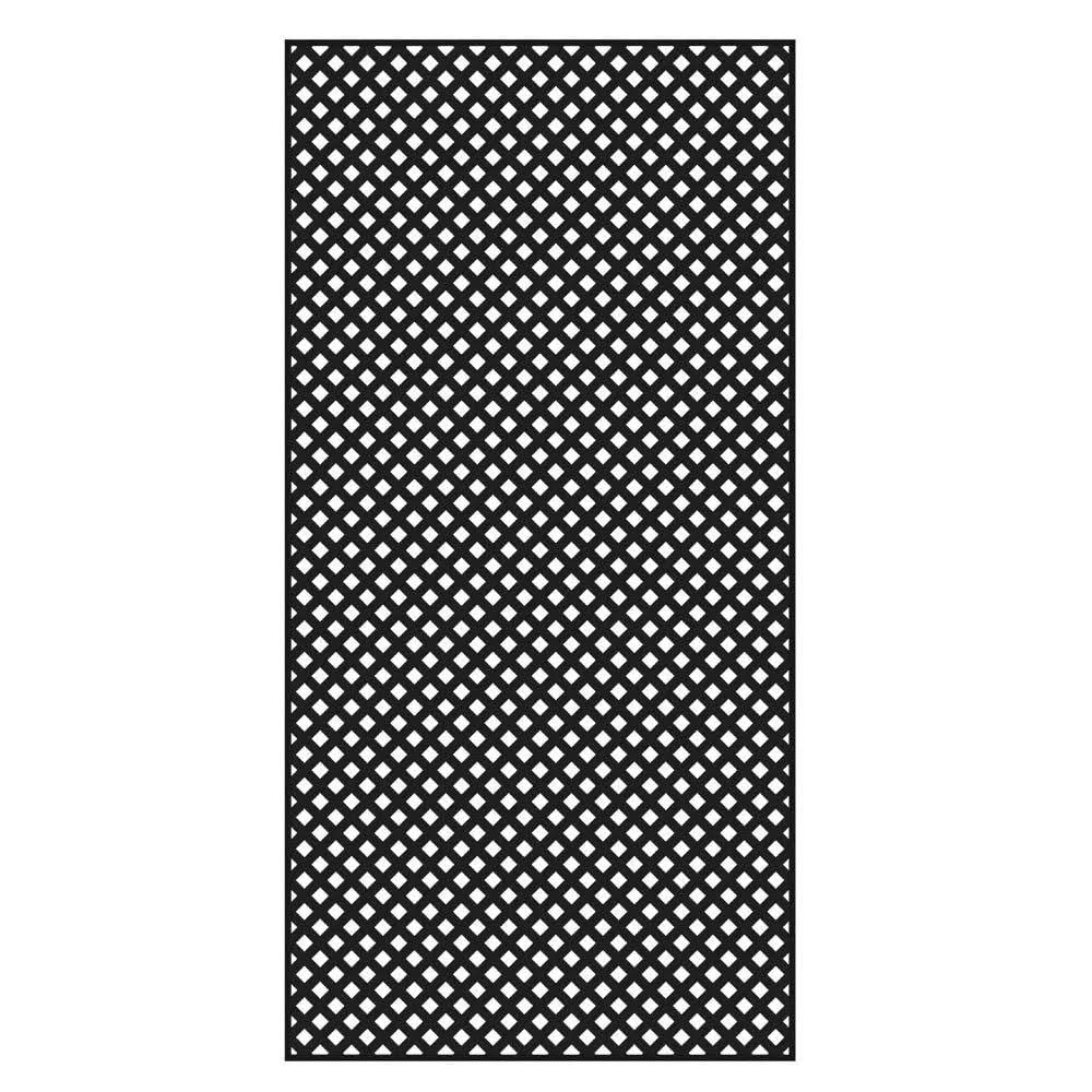 4 ft. x 8 ft. Black Privacy Diamond Vinyl Lattice - Framed(Black)