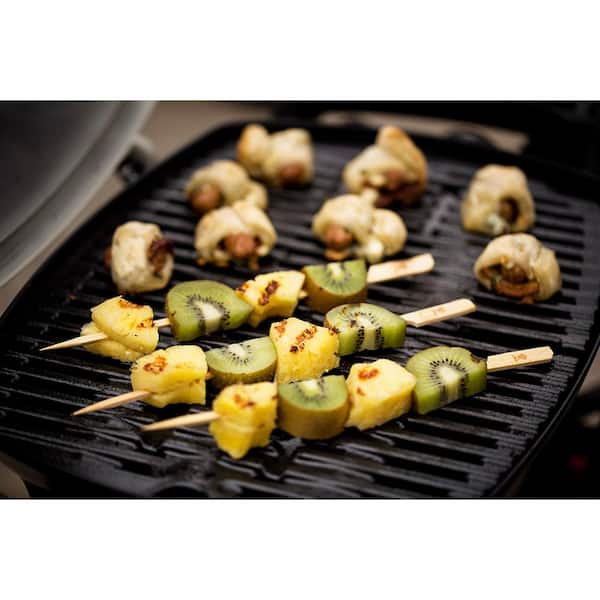 Q 2200 1-Burner Portable Propane Gas Grill in Titanium with Built-In Thermometer