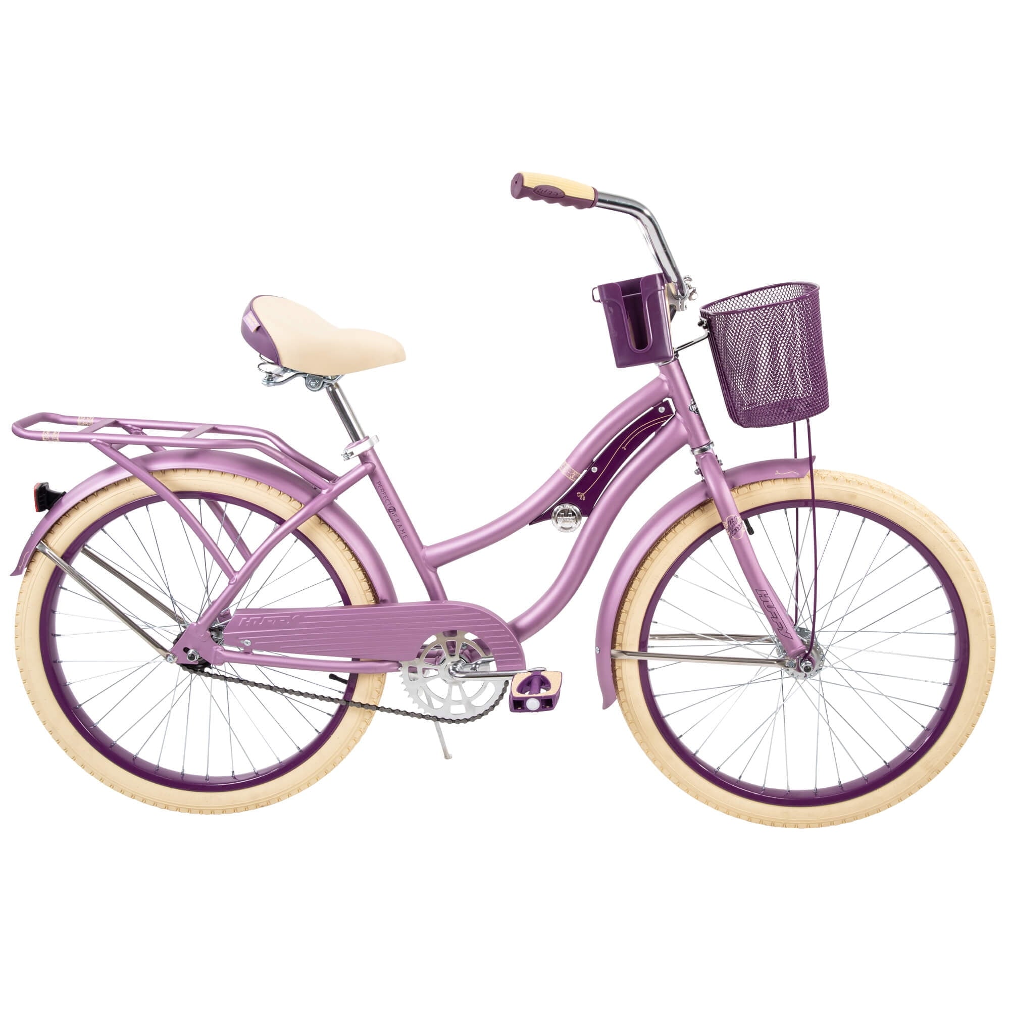 24 Nel Lusso Girls' Cruiser Bike. Purple Satin