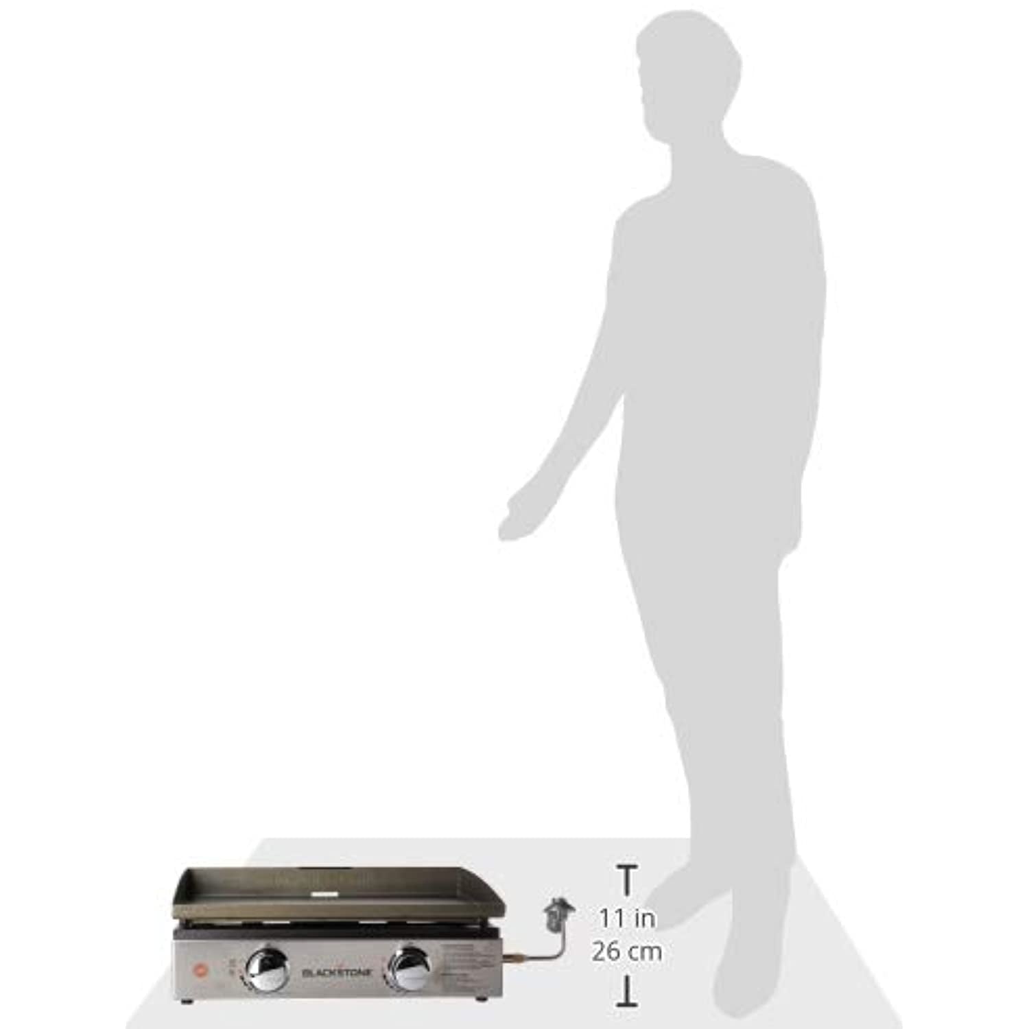 1666 Heavy Duty Flat Top Grill Station for Kitchen. Camp. Outdoor. Tailgating. Tabletop. Countertop Stainless Steel Griddle with Knobs & Ignition. 22 Inch. Black. Propane