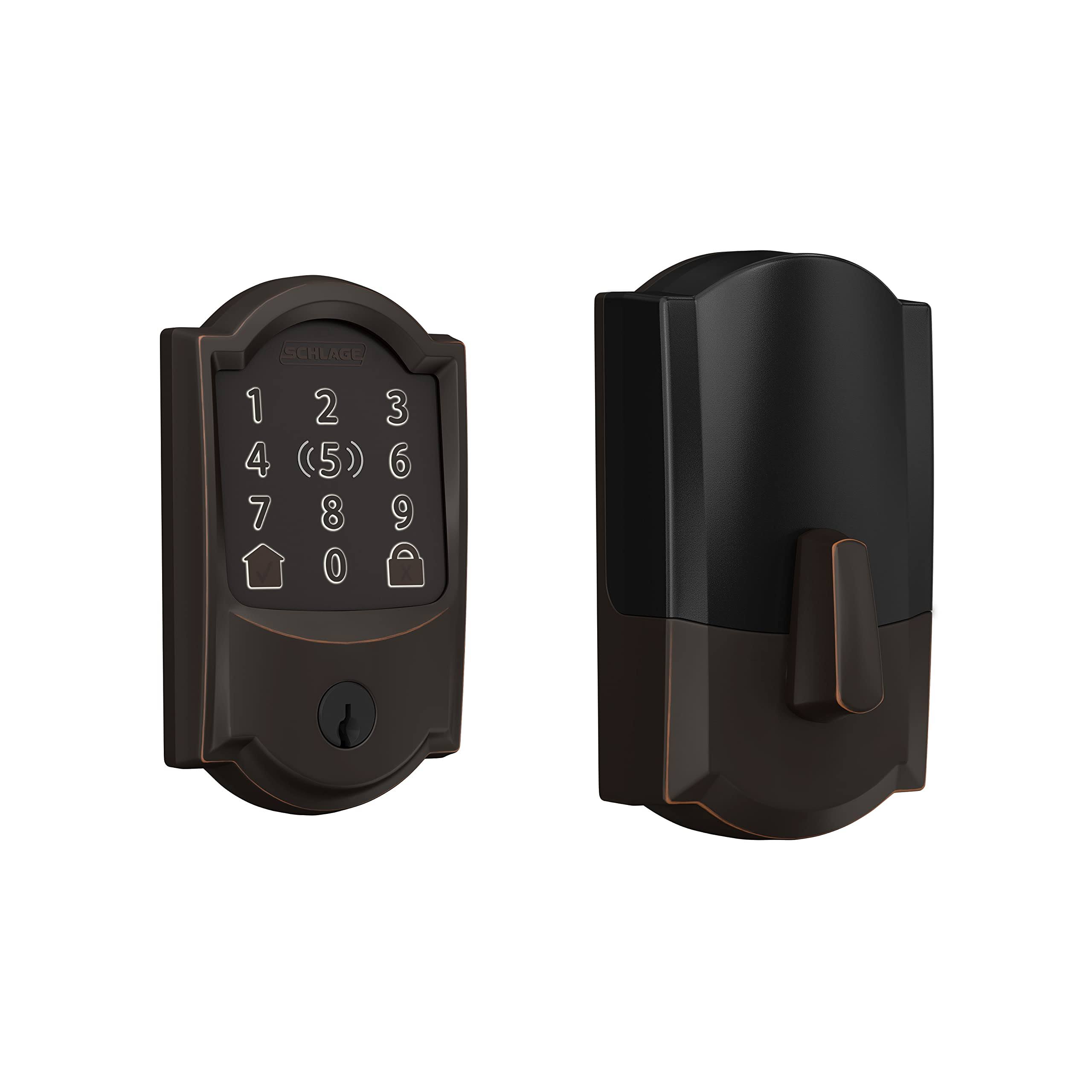 Schlage BE499WBCAM716 Encode Plus Camelot Touchscreen Electronic Deadbolt with WiFi - Aged Bronze