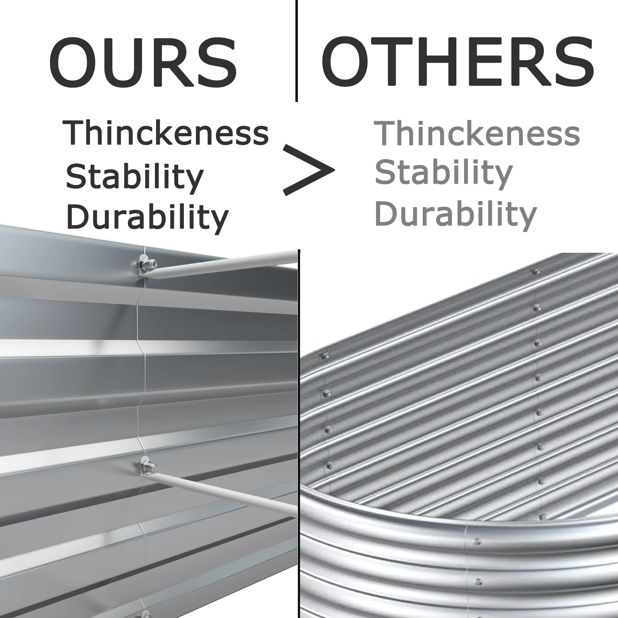 Foxlang 2 Pack 8x4x1ft Galvanized Raised Garden Bed