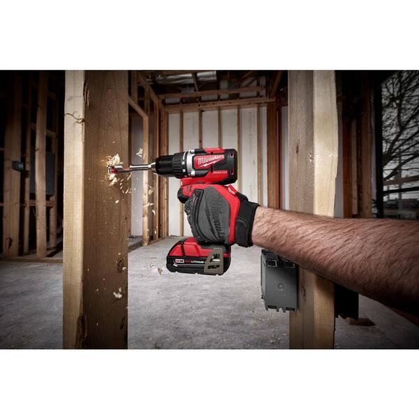 M18 18-Volt Lithium-Ion Brushless Cordless 1/2 in. Compact Drill/Driver with (1) 2.0 Ah Battery. Charger and Tool Bag