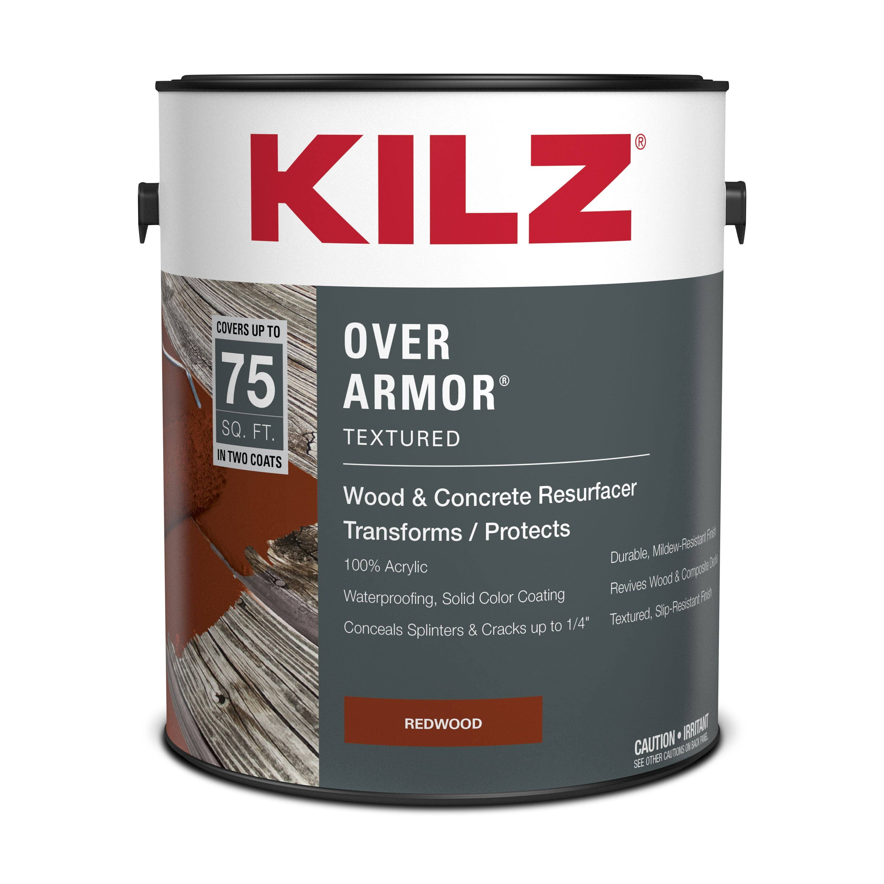 Kilz Over Armor Textured Wood Concrete Coating 1 Gallon Redwood