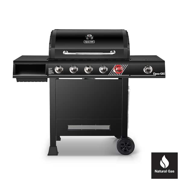 5-Burner Natural Gas Grill in Matte Black with TriVantage Multi-Functional Cooking System-Instock