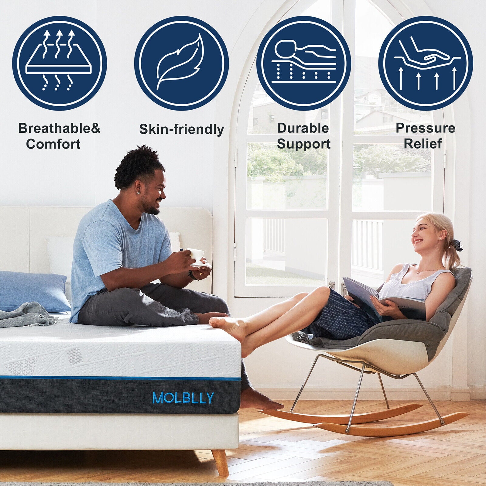 10 Queen Size Gel Memory Foam Mattress in a Box.Medium