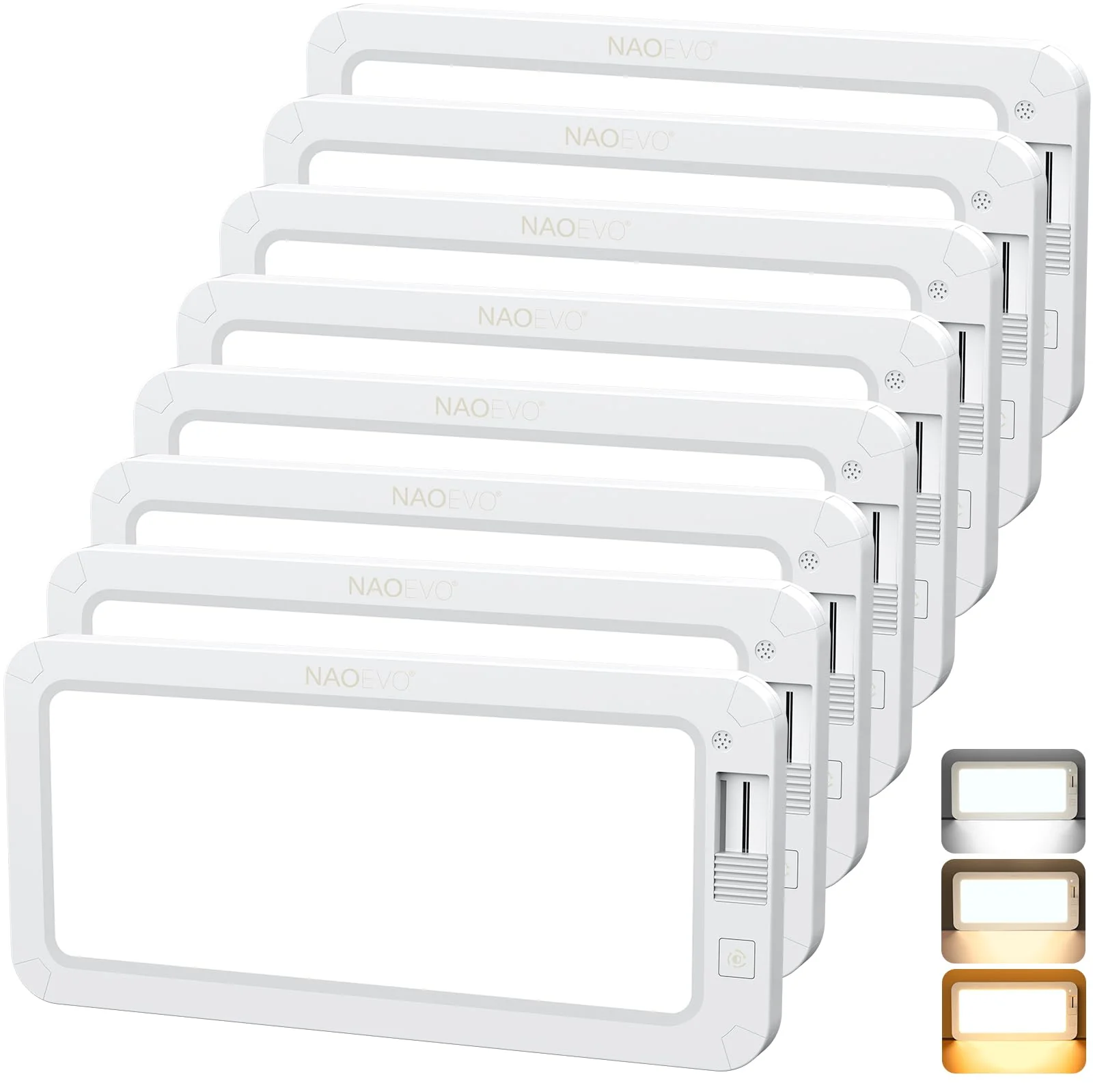 NAOEVO 12V 1500LM RV LED Lights Interior with 3 Color 8Pack