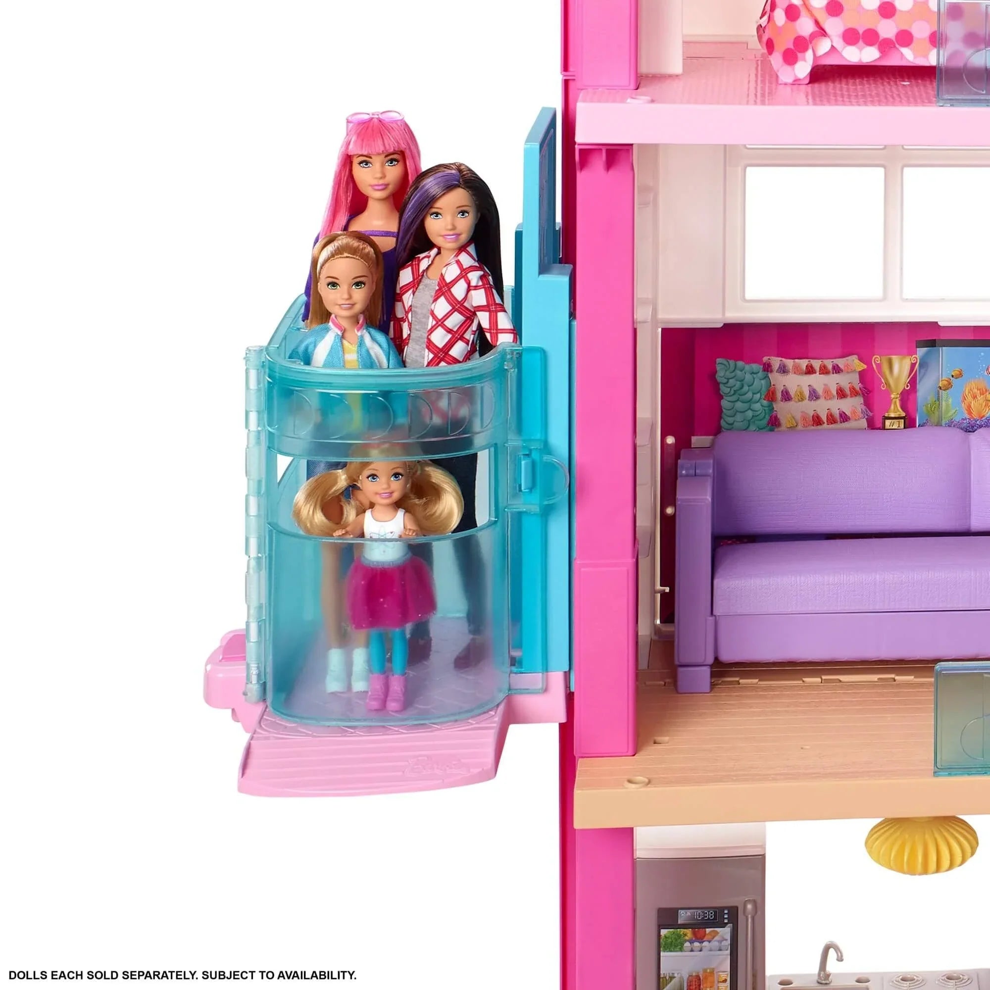Barbie Dreamhouse Dollhouse with Wheelchair Accessible Elevator - MadeInUSA