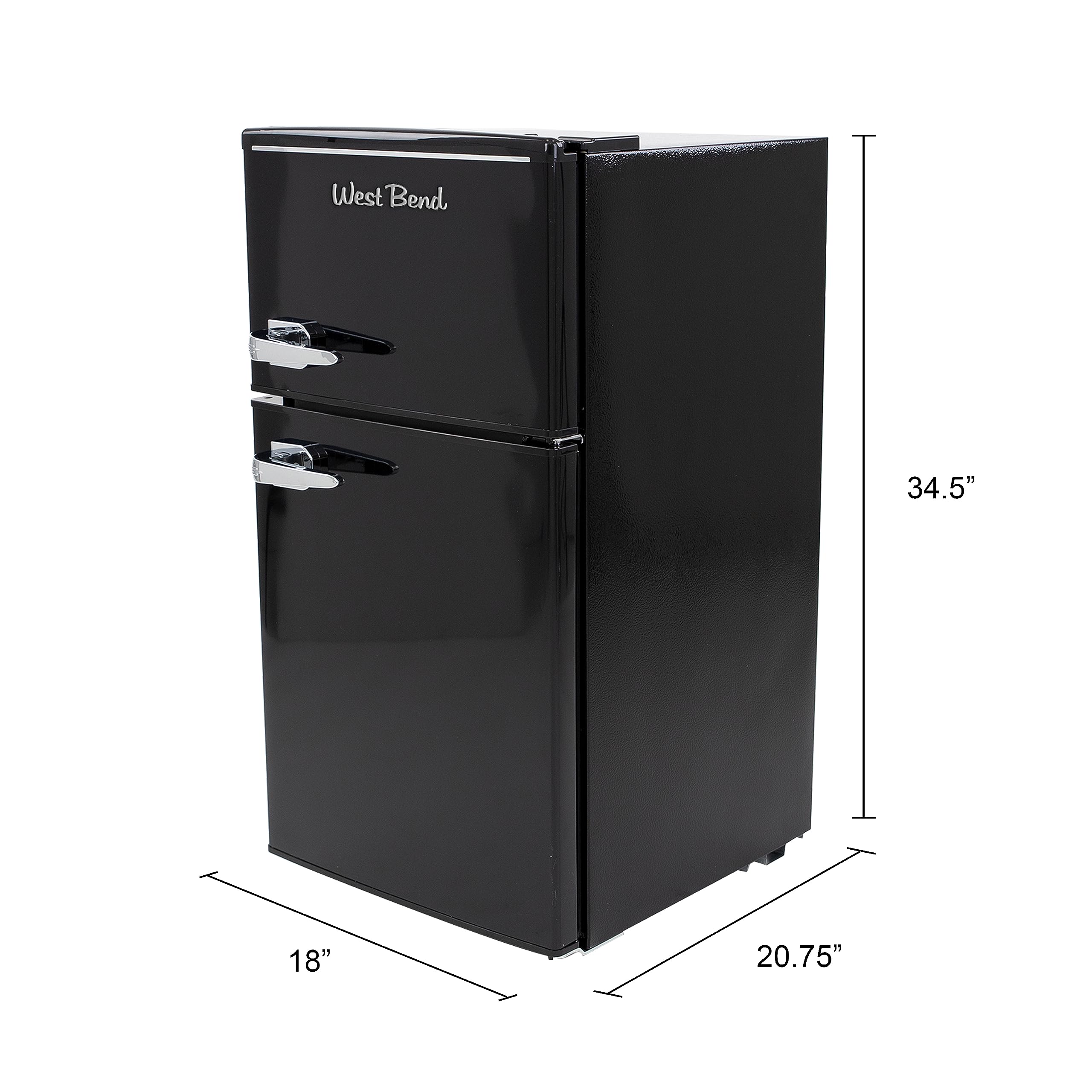 West Bend 3-Cu.Ft Mini Fridge with Freezer Retro-Styled