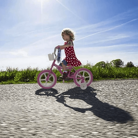 12 Kid's Beginner Bicycle for 2-4 Years Old Boys' and Girls' Bike Foam Tire for Indoor Use No Brake - Pink