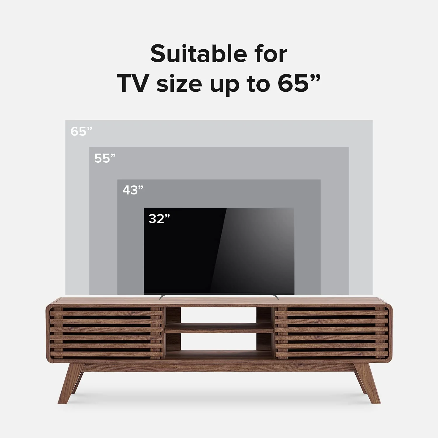 mopio Ensley 59 Walnut TV Stand for 55/60/65 inch TV