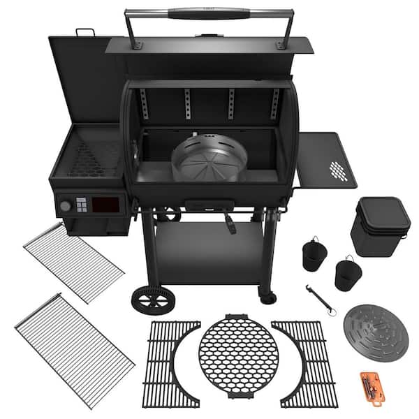 Rider 1200 DLX Pellet Grill and Smoker in Black with 1.234 sq. in. Cooking Space