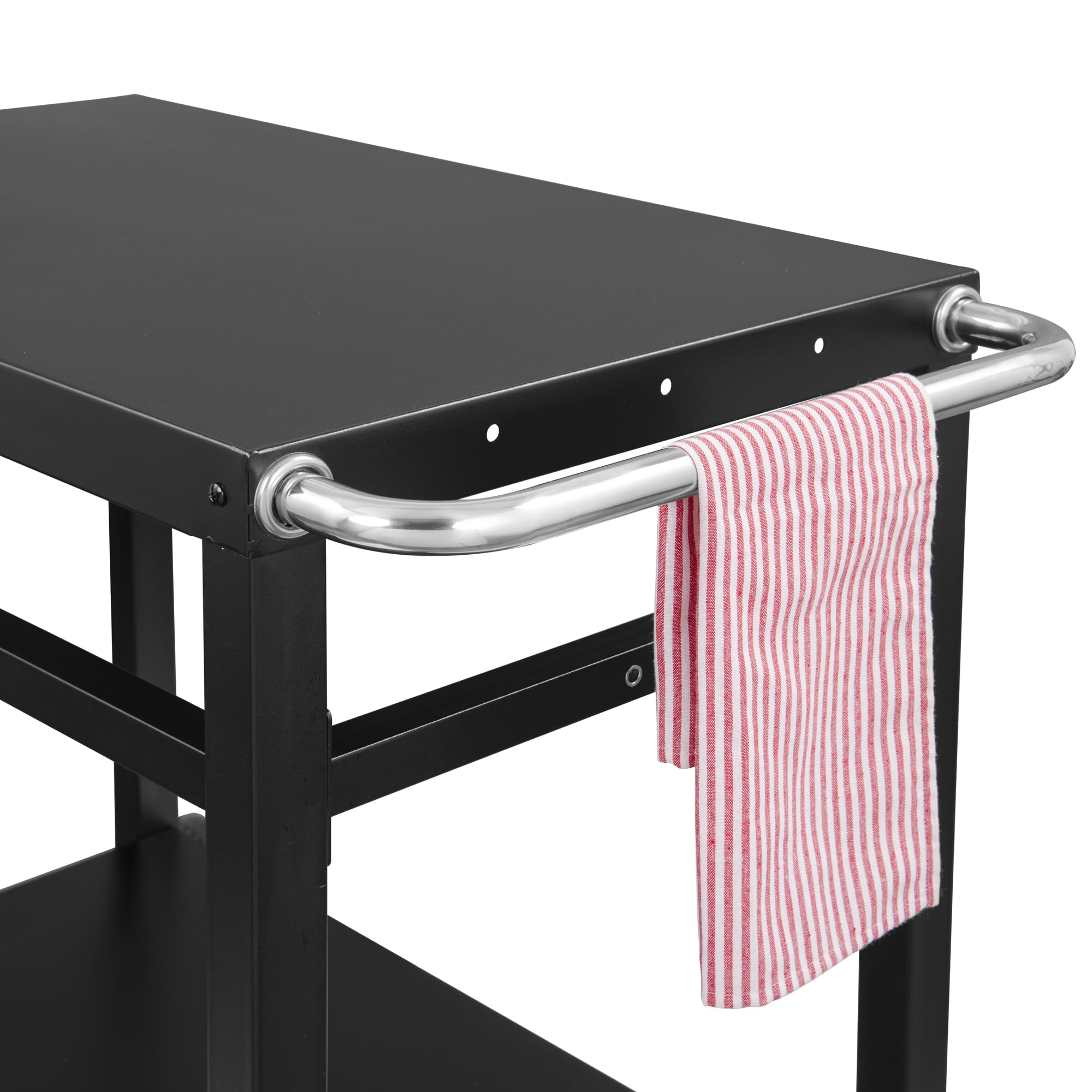 Gourmet PC3401B Double Shelf Movable Dining Cart Work Table. Outdoor Food Preparation Cart