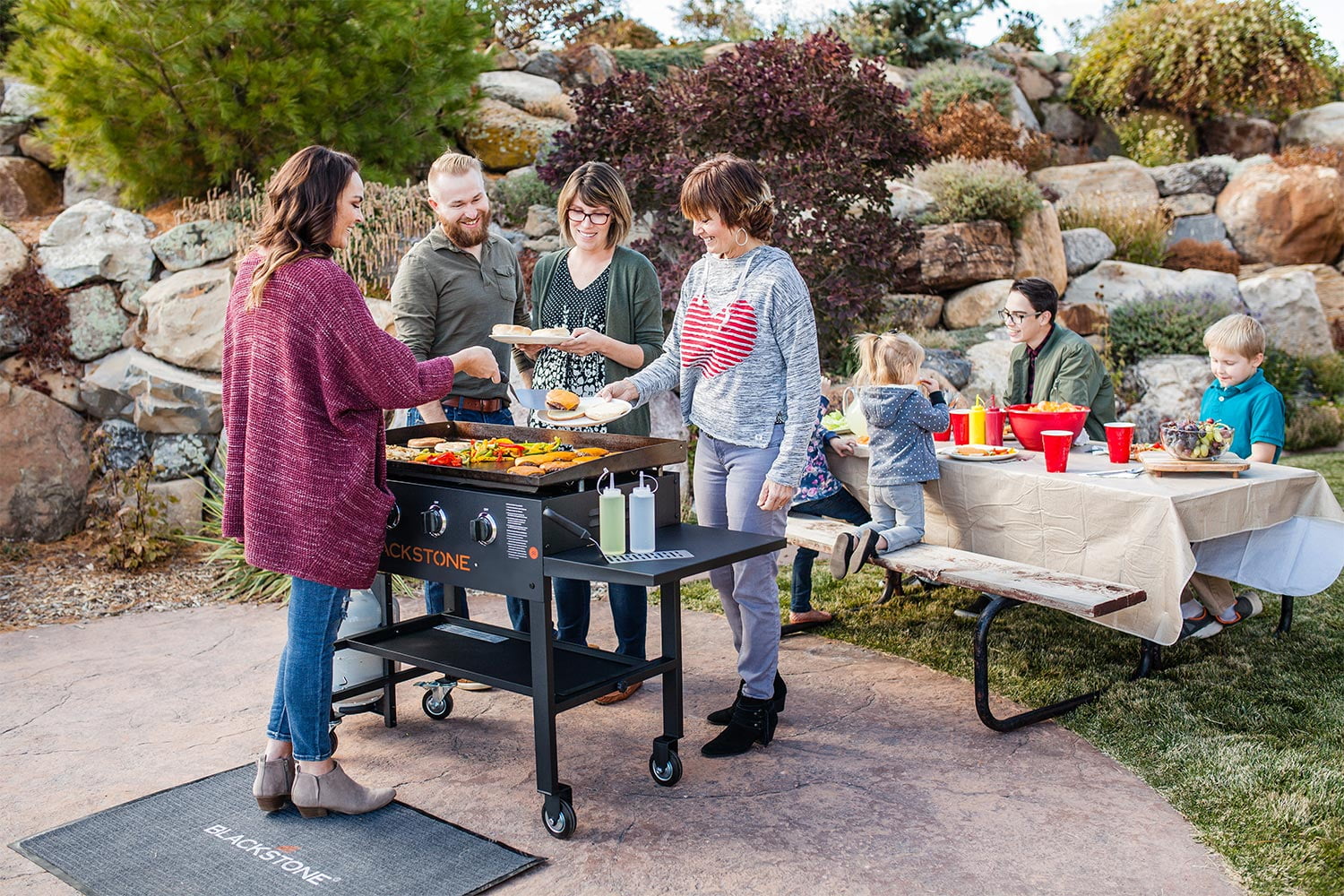 4-Burner 36 Griddle Cooking Station with Side Shelves