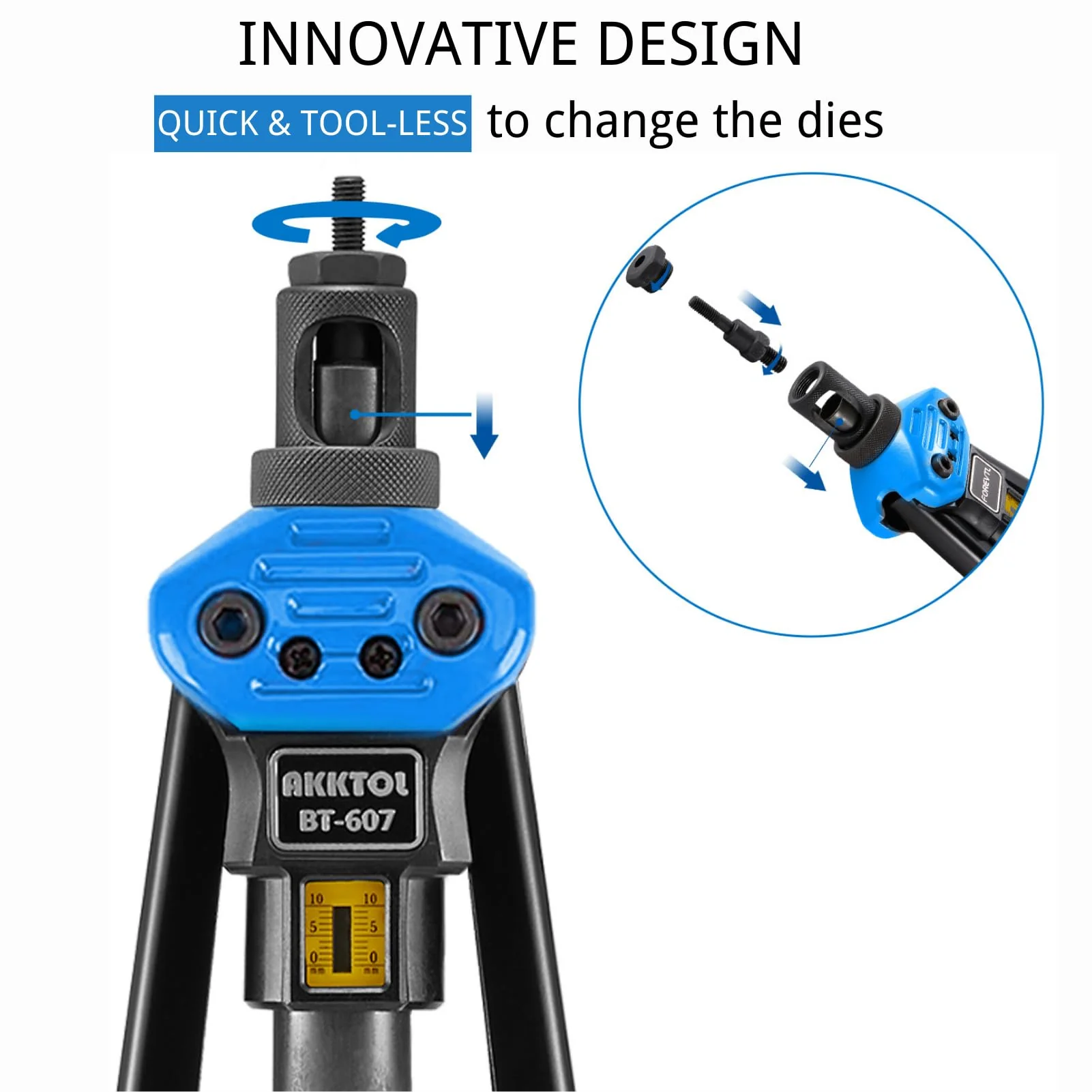 AKKTOL 16 Rivnut Tool Kit with 15 Metric and SAE Mandrels