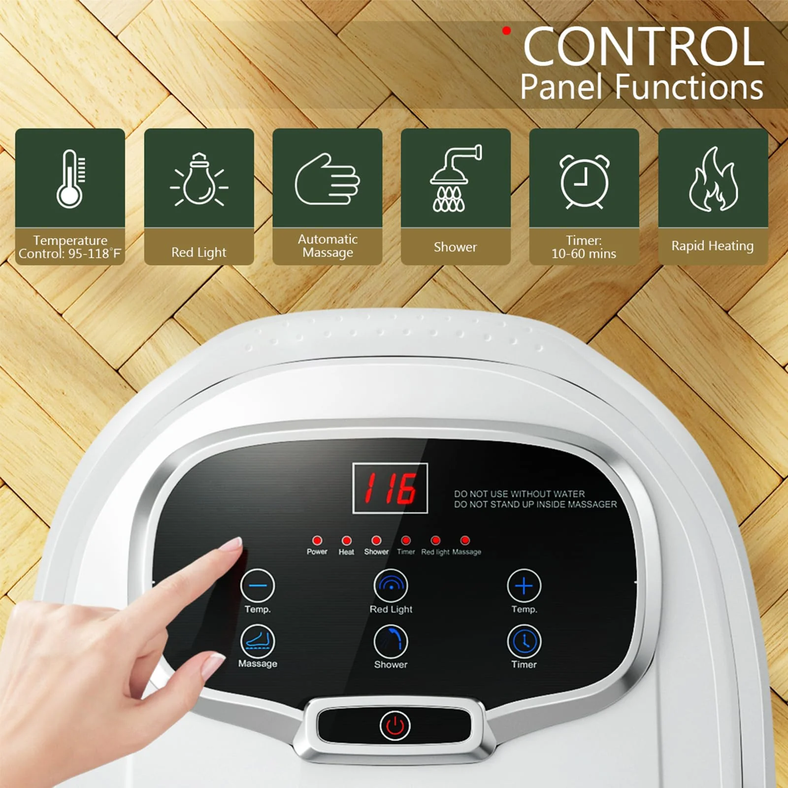 Giantex Foot Spa Bath Massager with Heat. Adjustable Water Shower