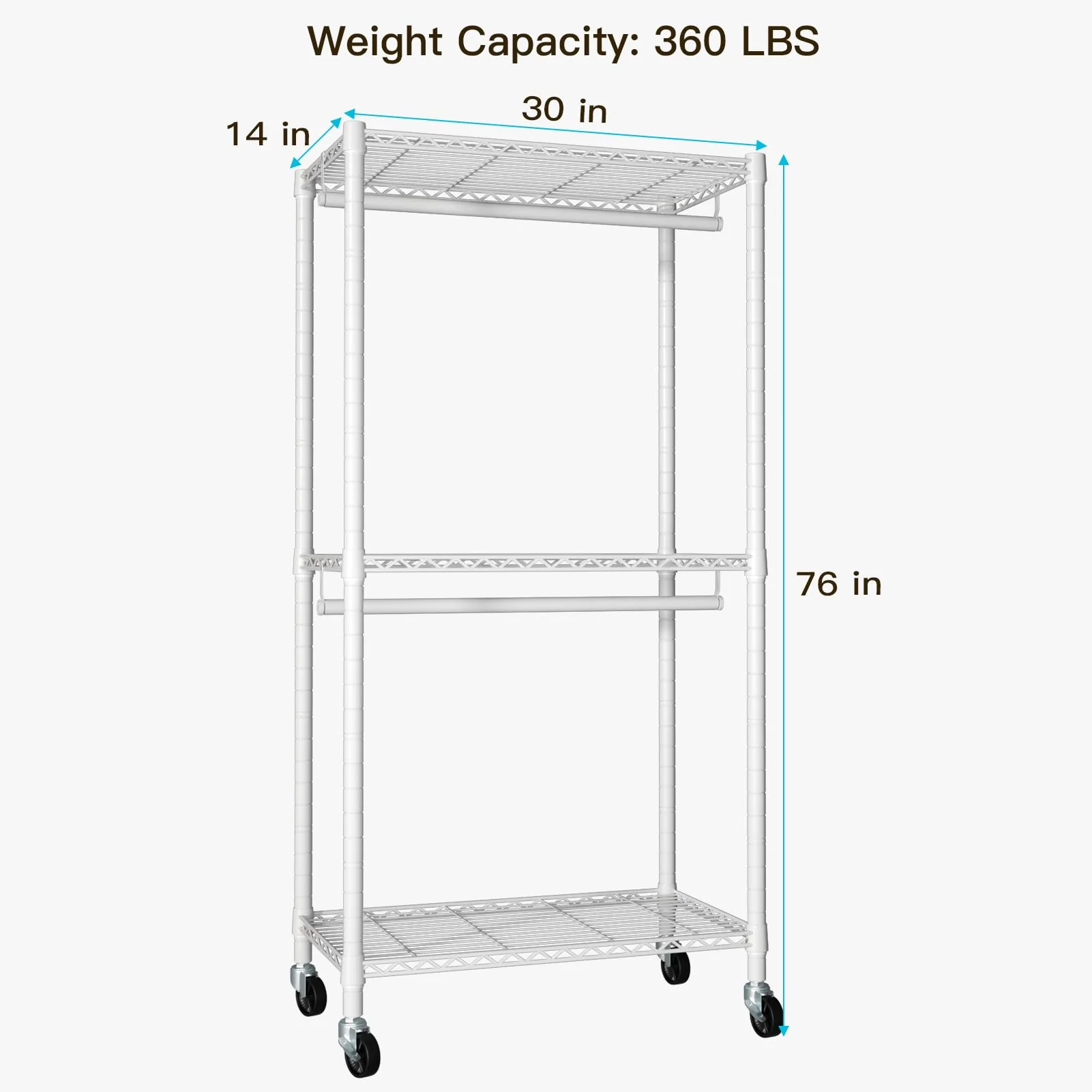 FUTASSI Portable Closets. Rolling Heavy-Duty Garment Rack