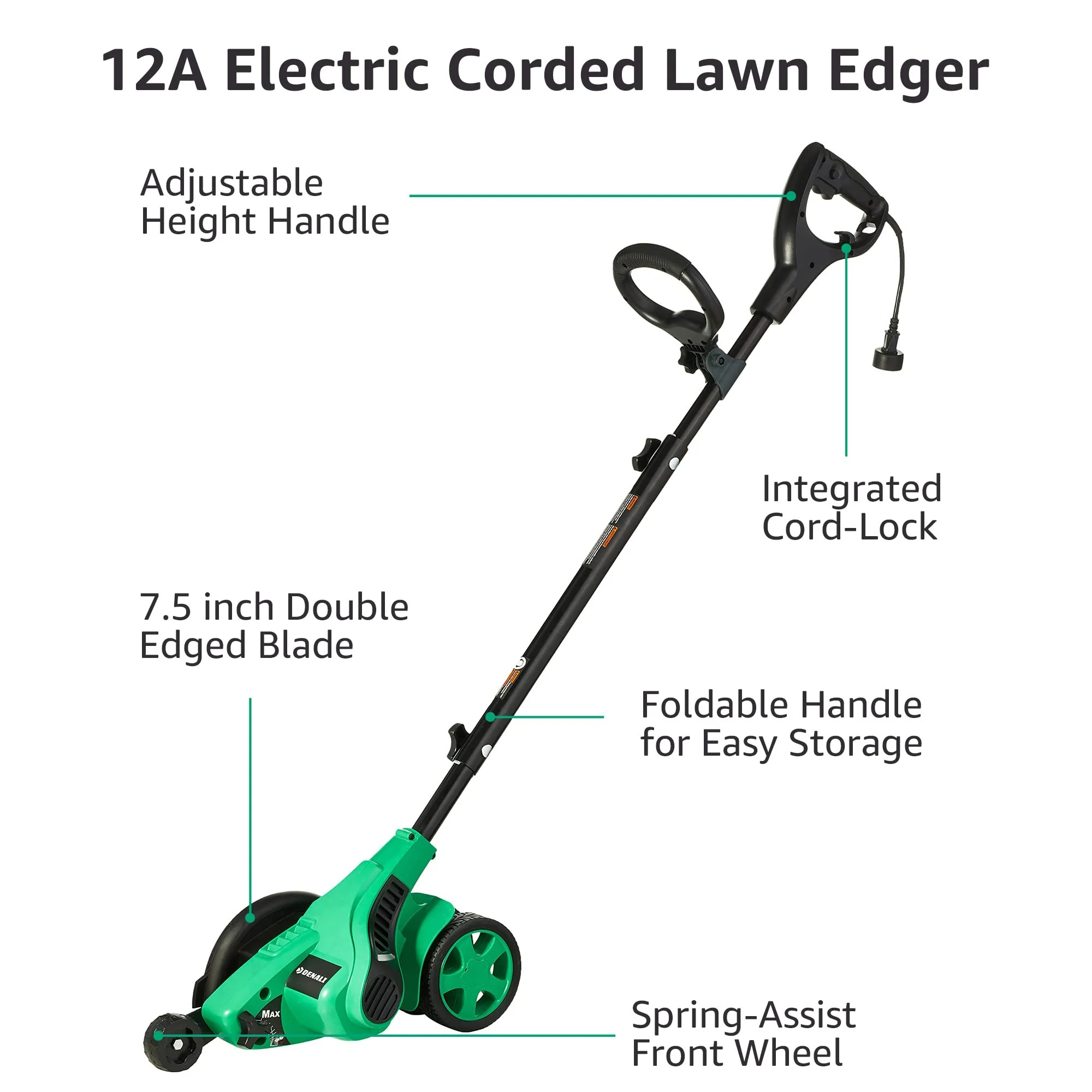 Denali 12 Amp 7.5 Double Edge Bladed Electric Corded Lawn Edger