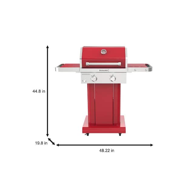 2-Burner Propane Gas Grill in all Red