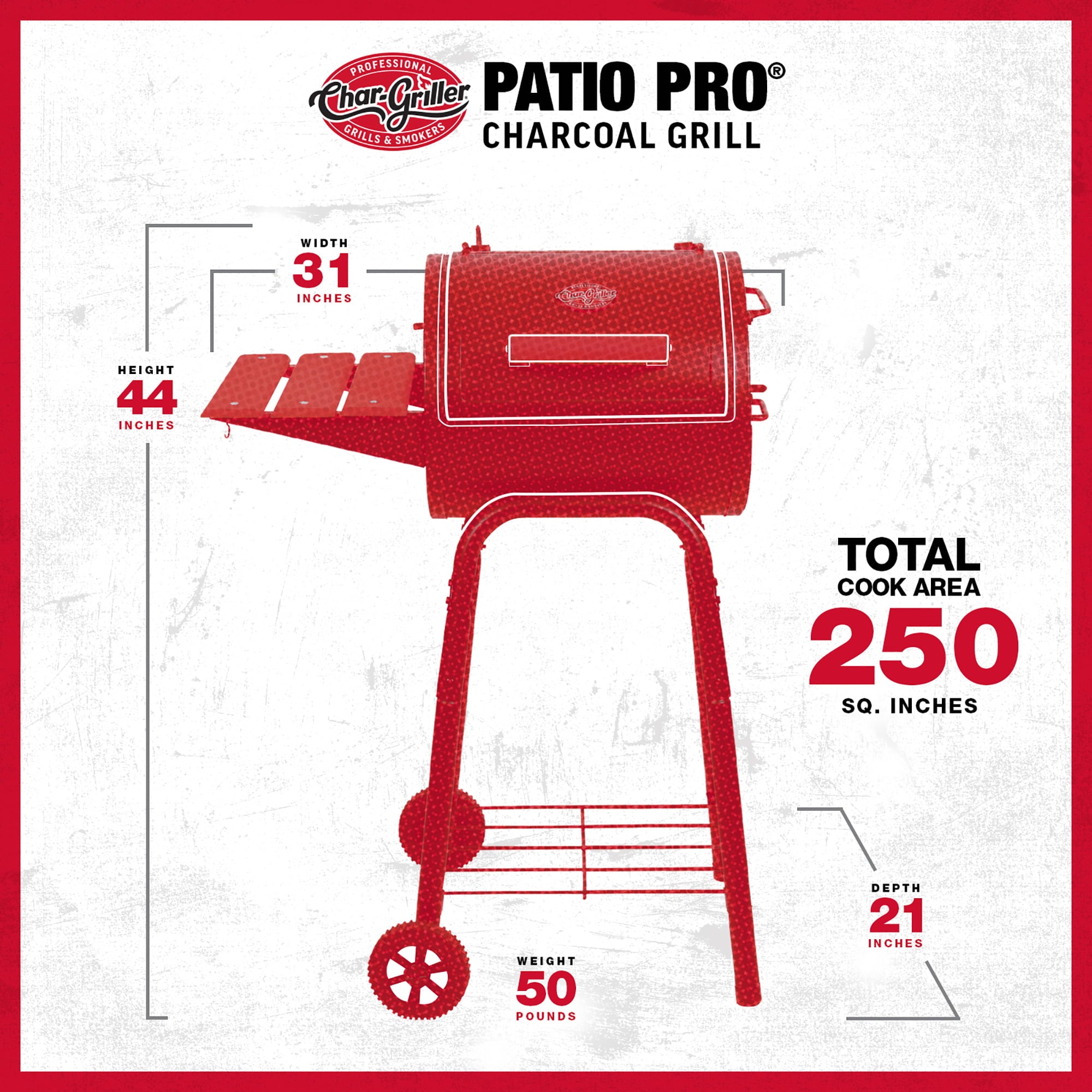 Patio Pro Charcoal Grill. Black. E1515