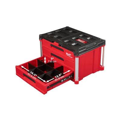 Milwaukee 48-22-8426-8443 PACKOUT 22 in. Rolling Tool Box and 22 in. 3-Drawer