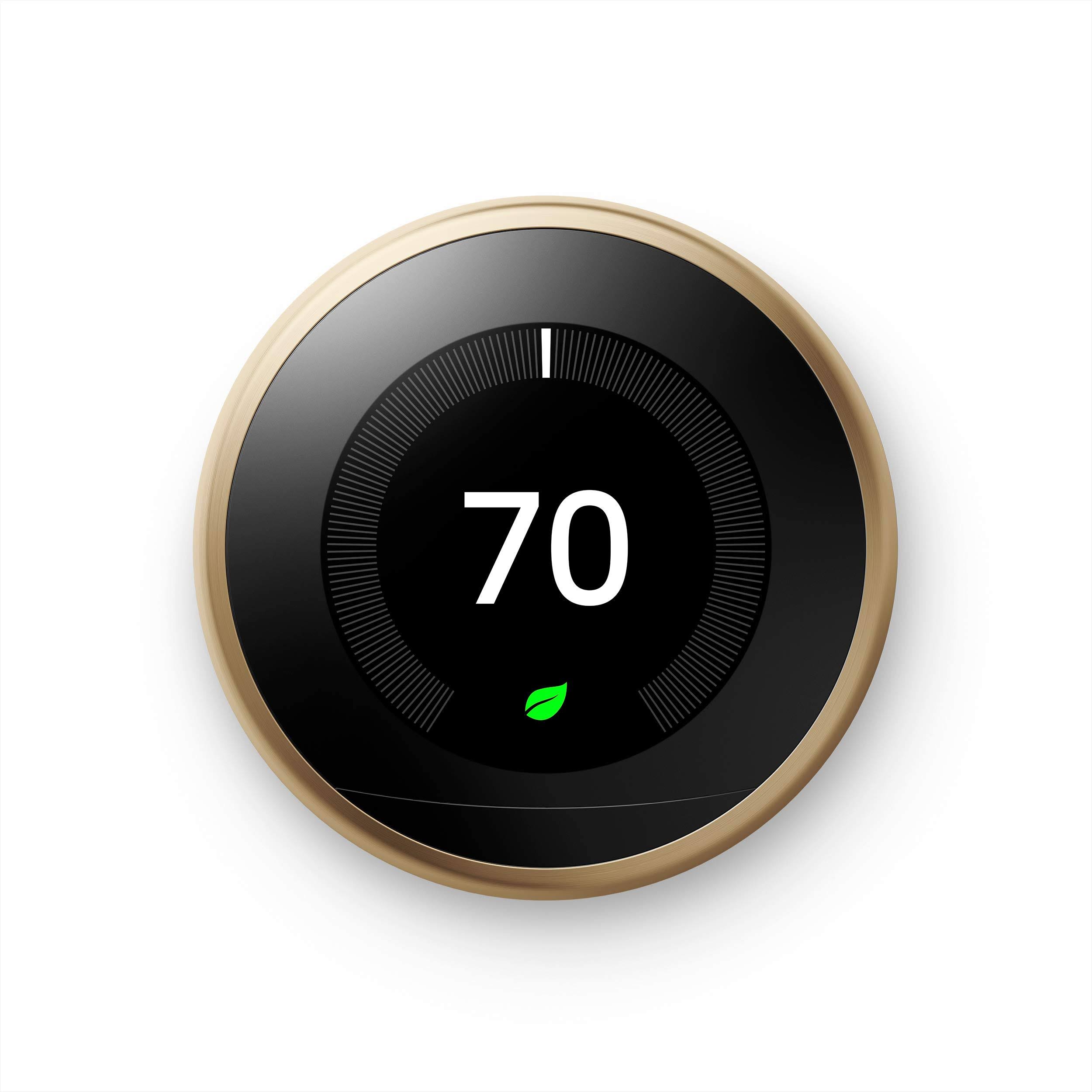 Google - Nest Learning Thermostat - 3rd Generation - Brass