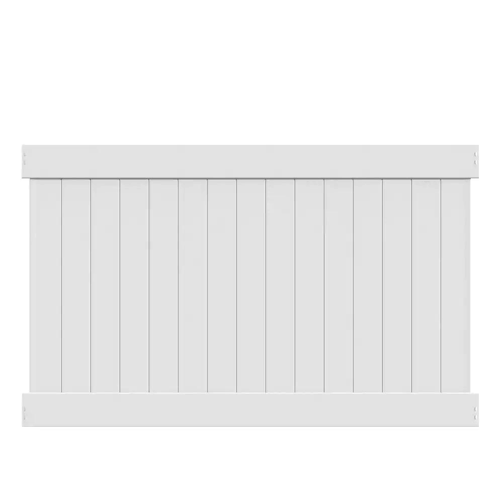 Veranda Linden 5 ft. H x 8 ft. W White Vinyl Un-Assembled Fence Panel