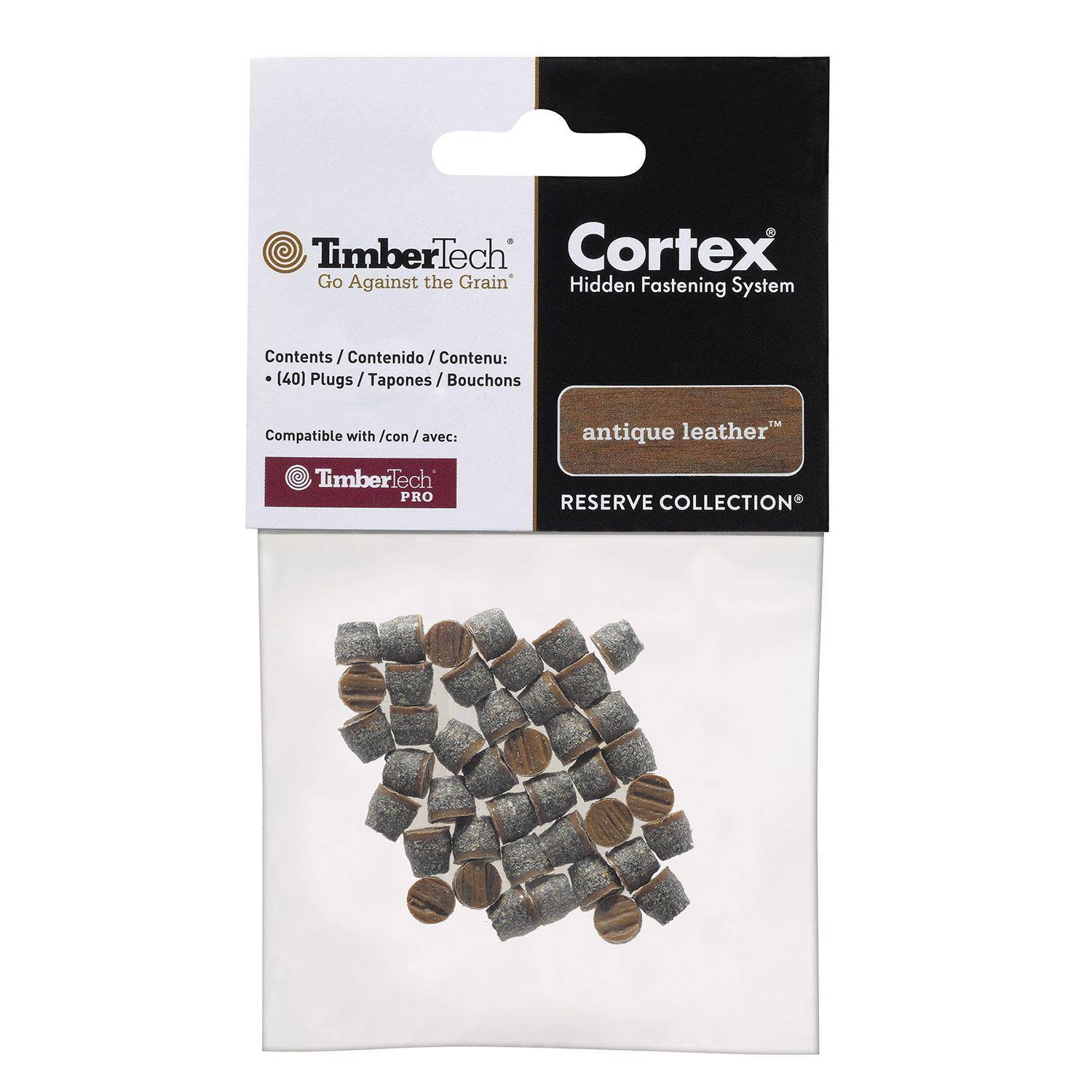 FastenMaster Cortex Replacement Plugs for TimberTech Decking - 40 Count - TimberTech Antique Leather