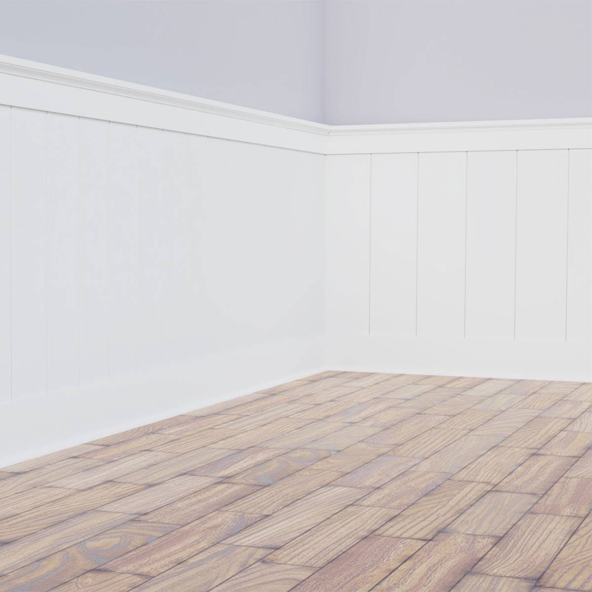 Deluxe Nickel Gap 8' Length PVC Wainscoting Kit (Heights Up to 35-5/8 inches)