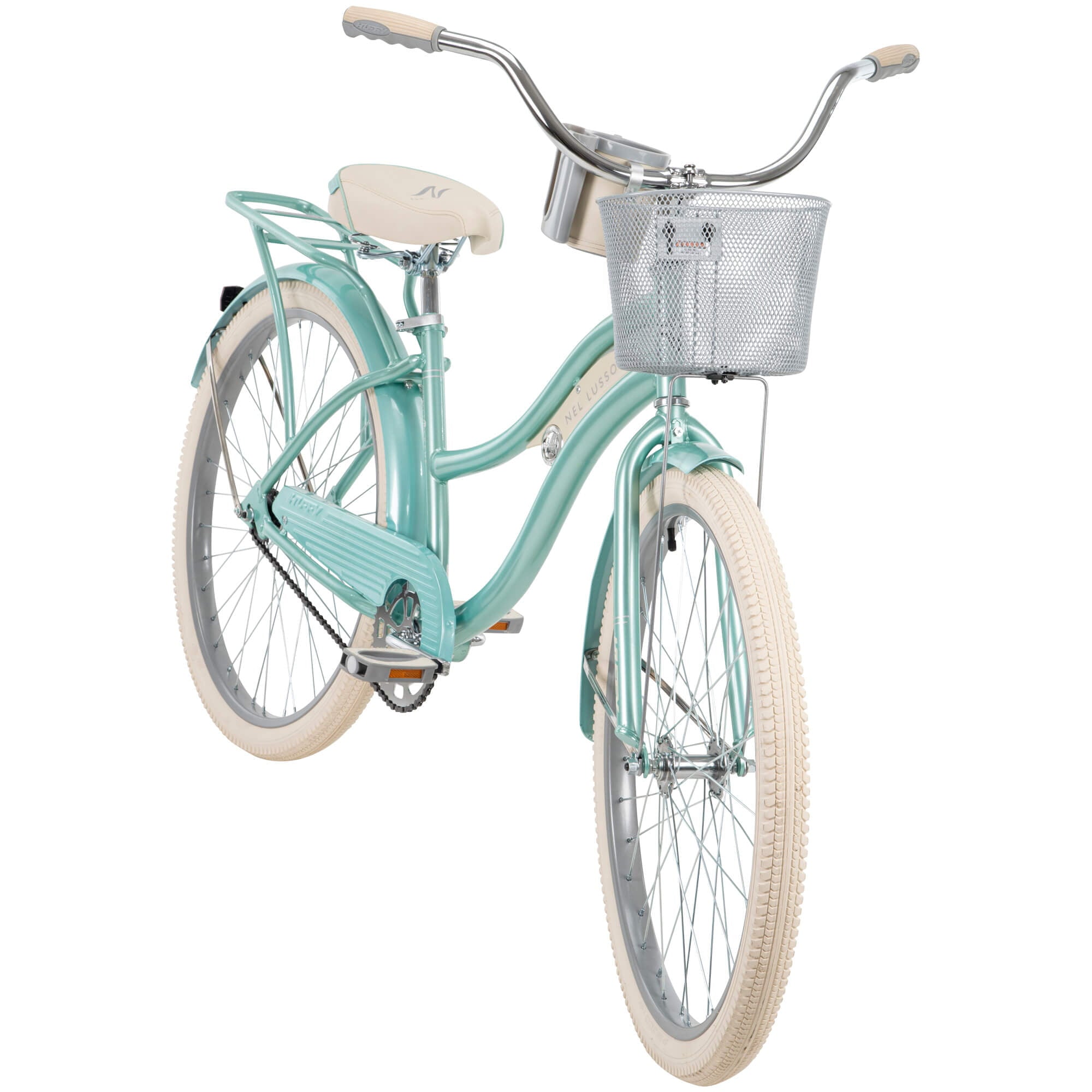26 In. Nel Lusso Women's Classic Beach Cruiser Bike. Mint Green