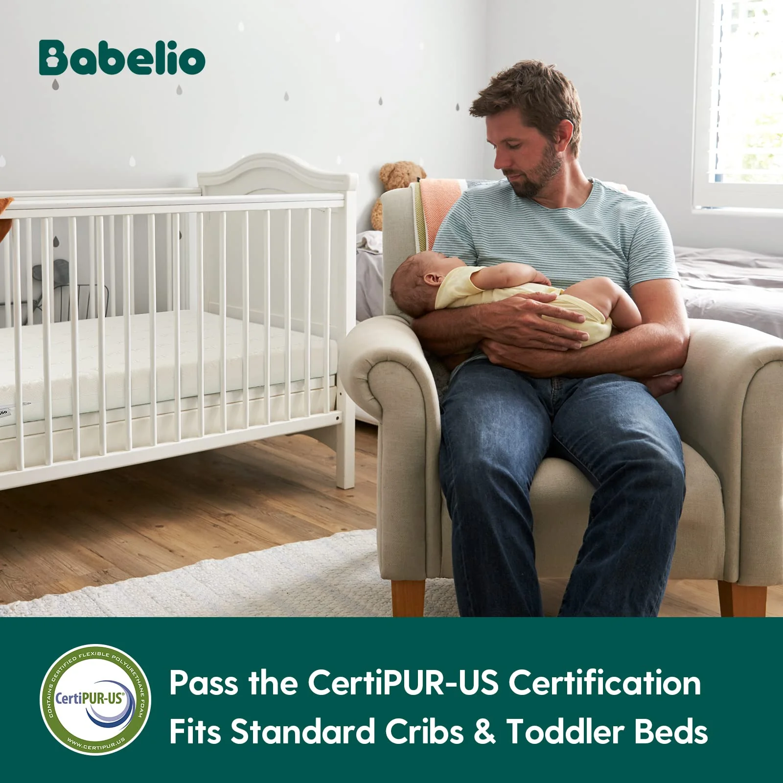 BABELIO Dual-Sided Memory Foam Toddler Mattress